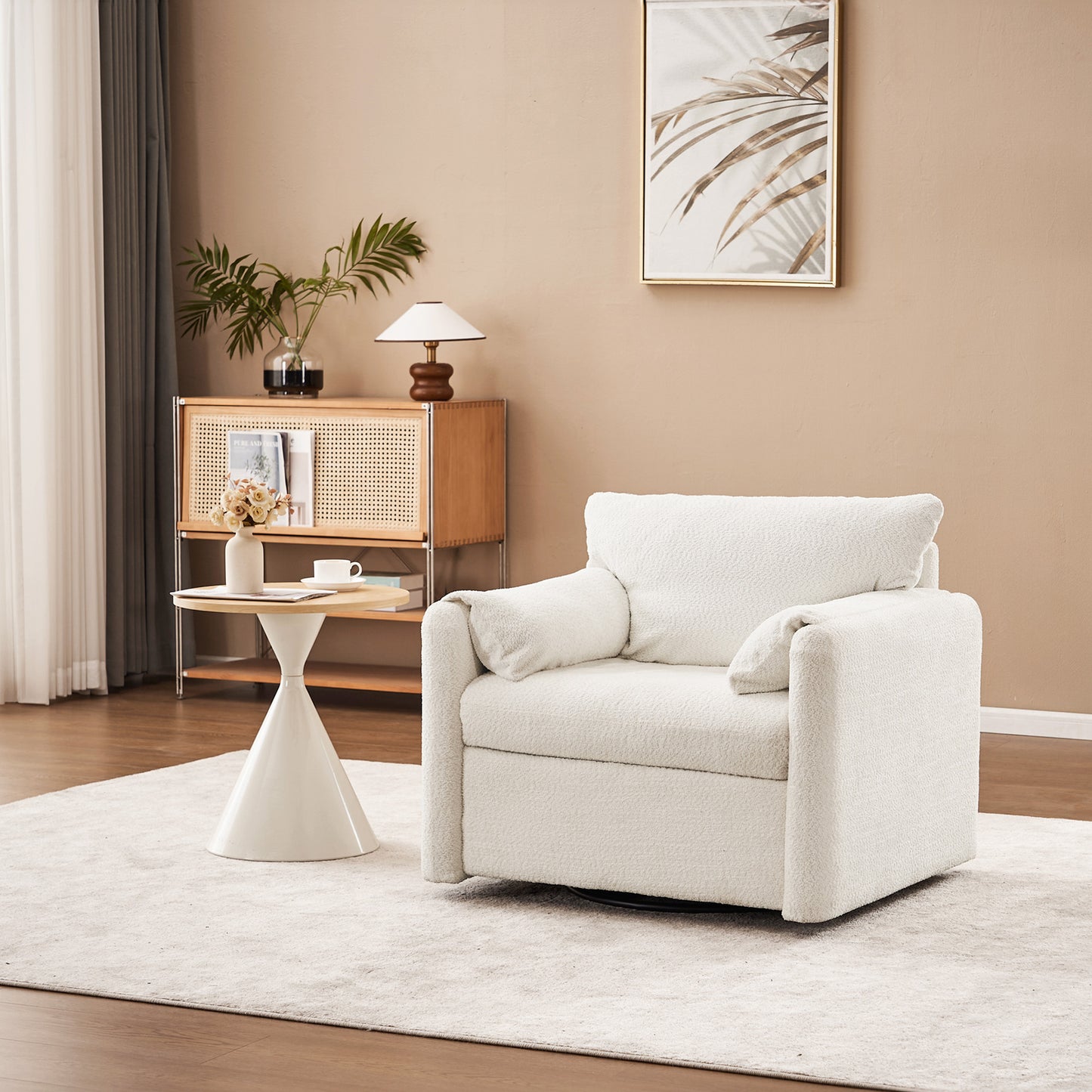 Modern Chenille Swivel Chair