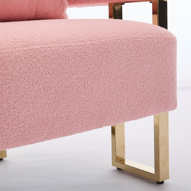 Bouclé Accent Chair, Pink