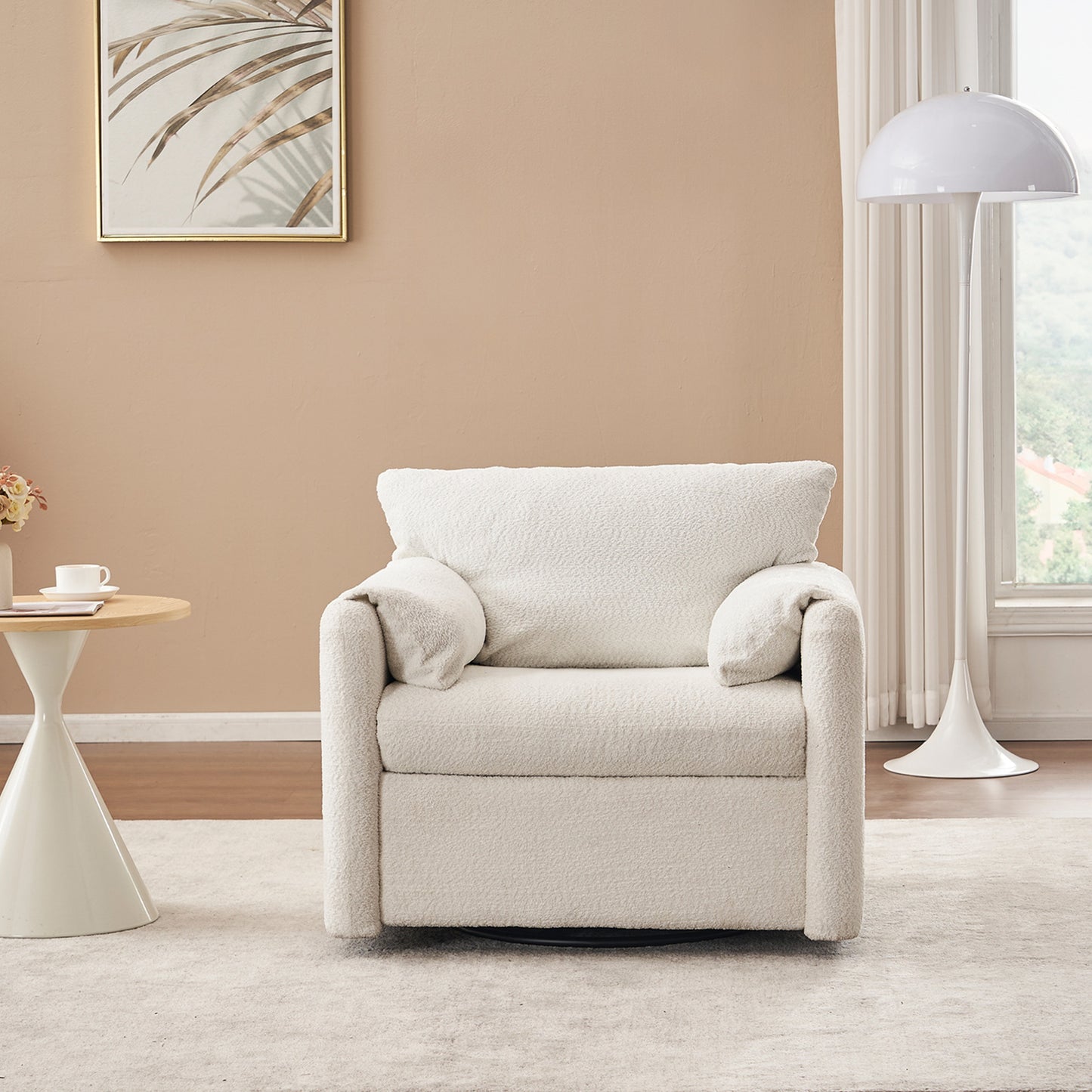 Modern Chenille Swivel Chair