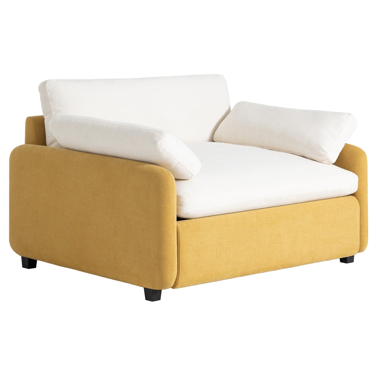 Oversized Chenille Single Sofa Chair, Yellow