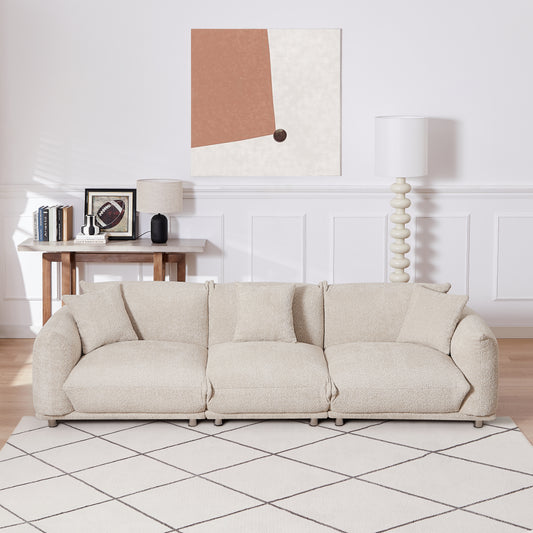 Camel Lambswool Sherpa 4 Seater Sofa