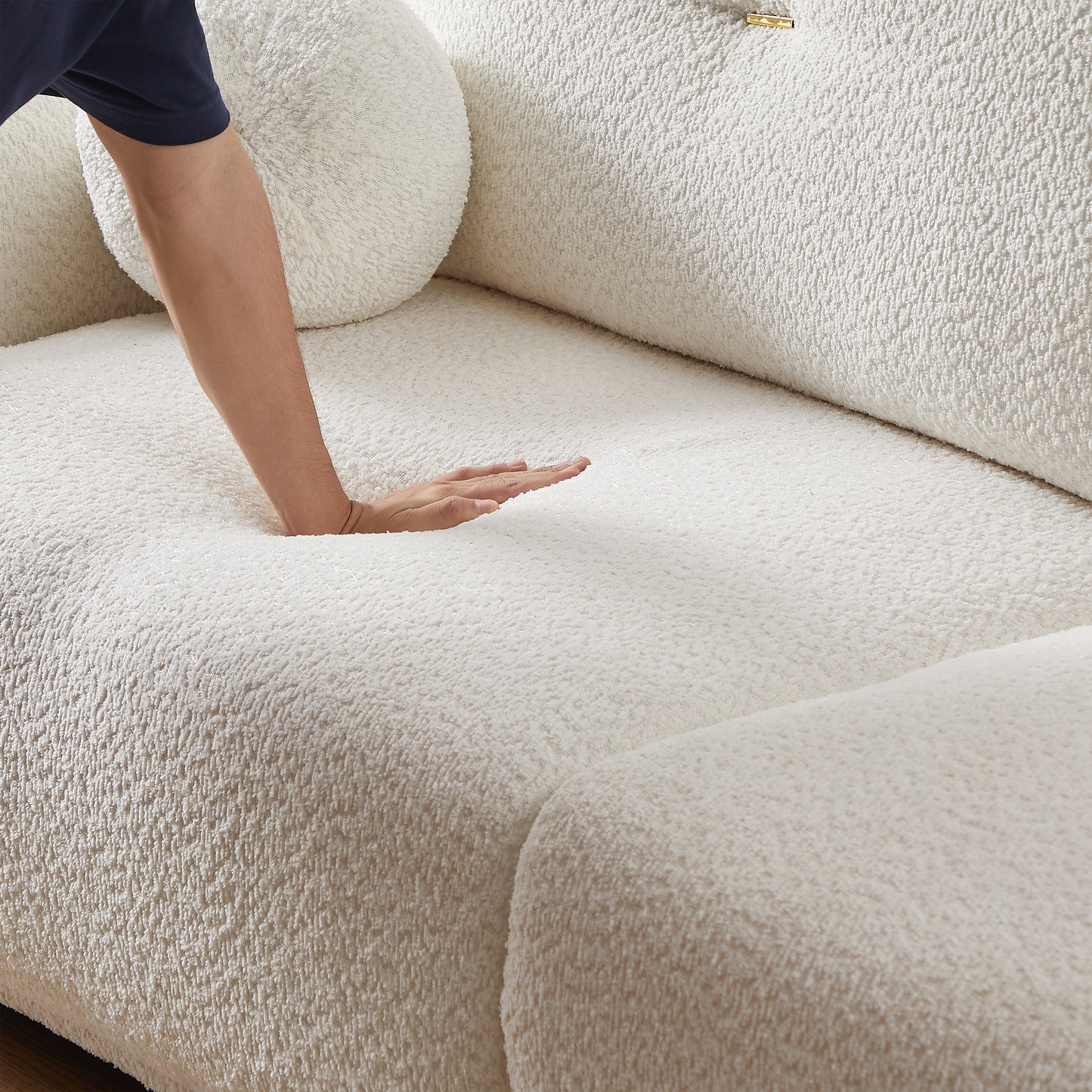 90" Wool 2-Seater Cushion Sofa