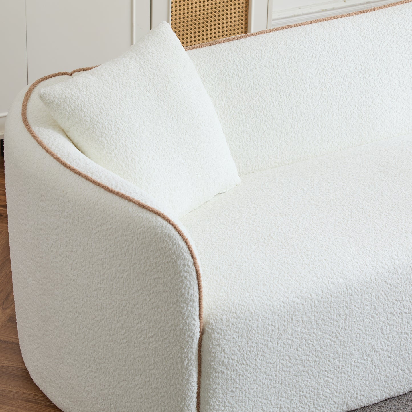 Modern Boucle Curved Sofa