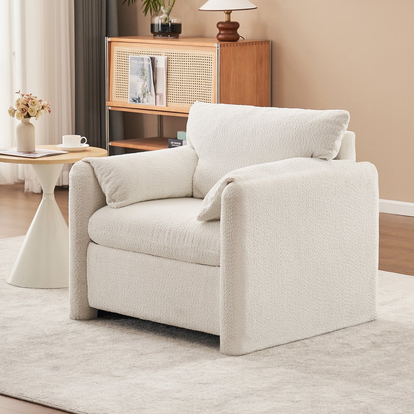 Single Sofa Chair with Soft Chenille Cushion