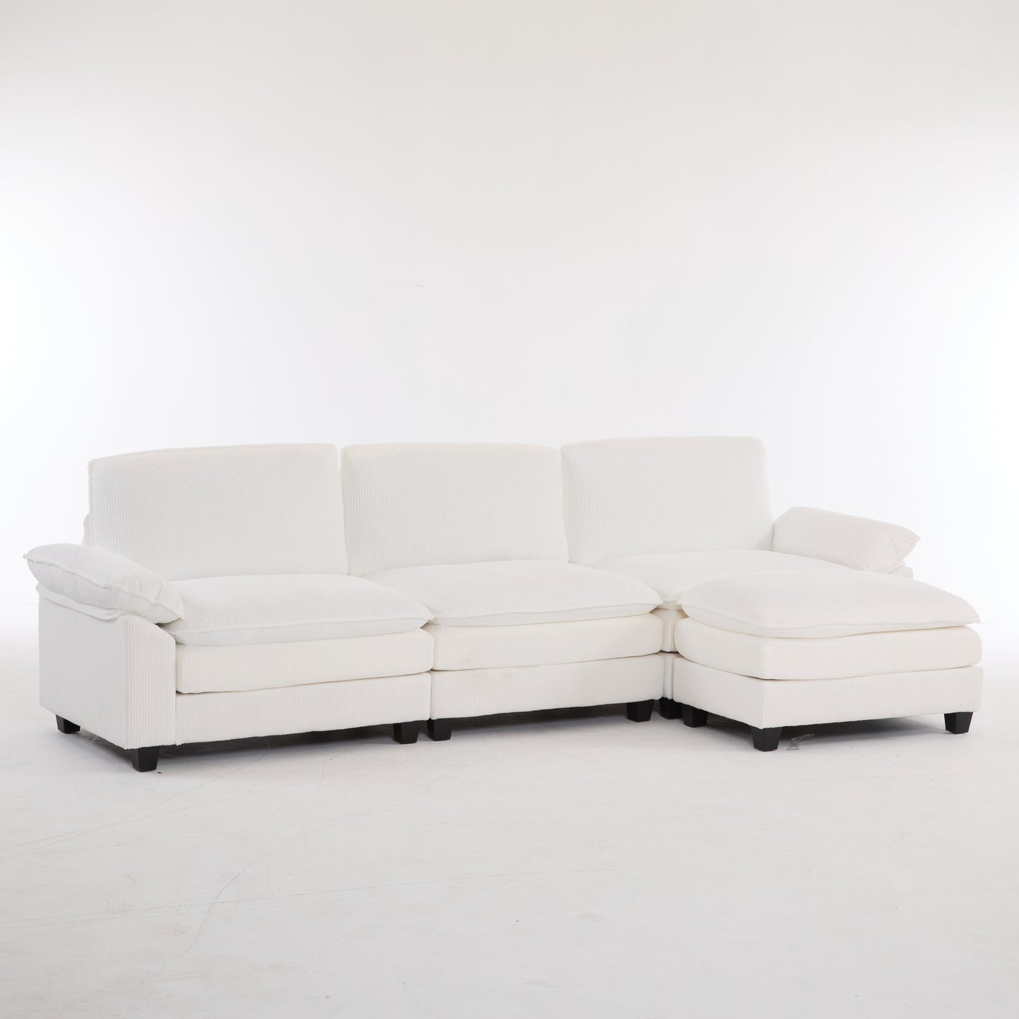 Modular Sectional Sofa with Movable Ottoman