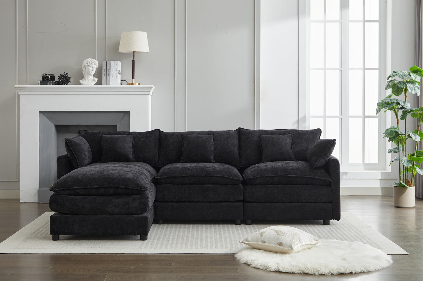 Modern L-Shaped 3-Seater Sofa