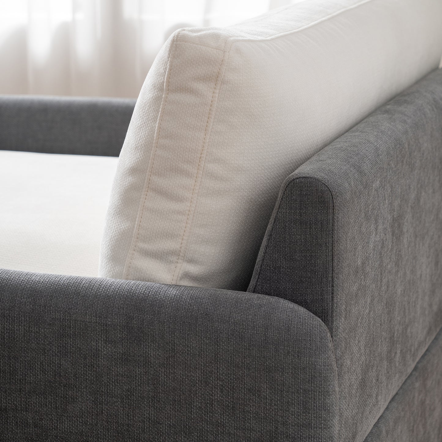 Oversized Chenille Single Sofa Chair, Grey