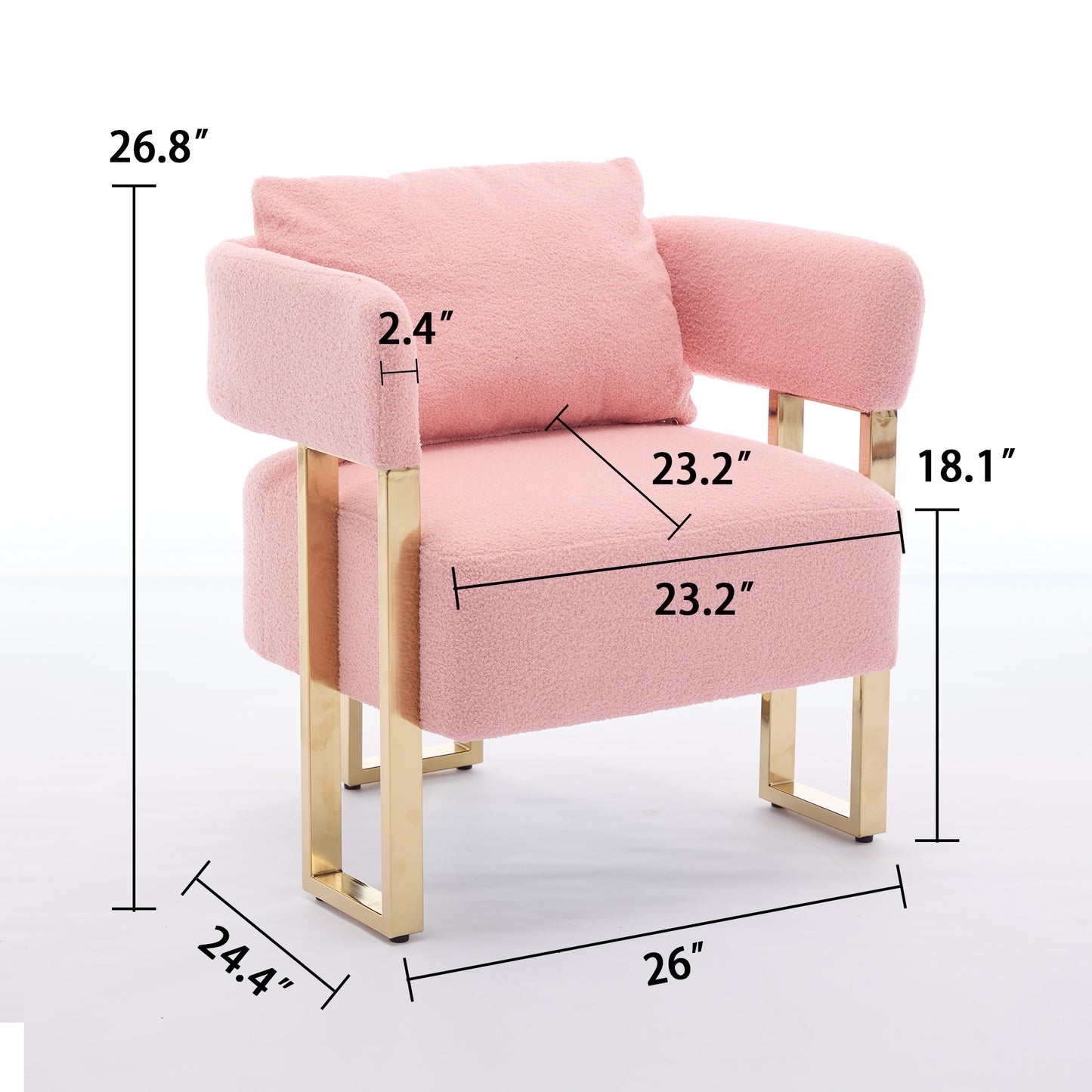 Bouclé Accent Chair, Pink
