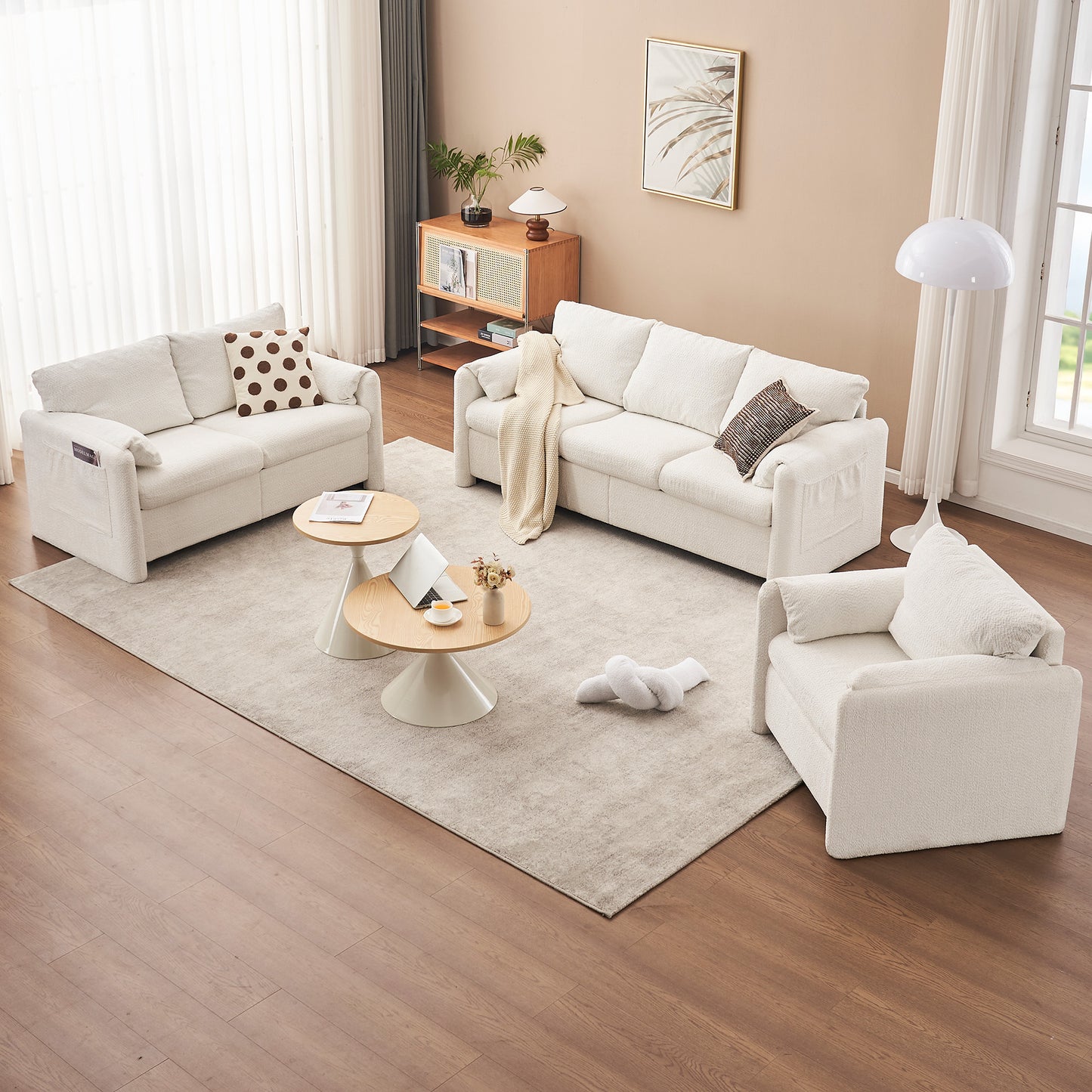 Modern Chenille Swivel Chair