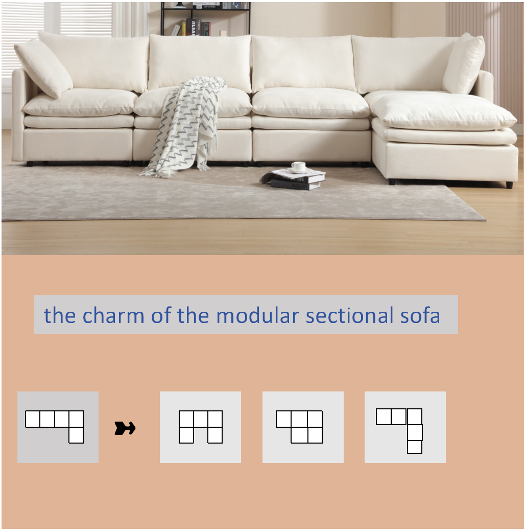 Versatile U-Shaped Modular Sofa