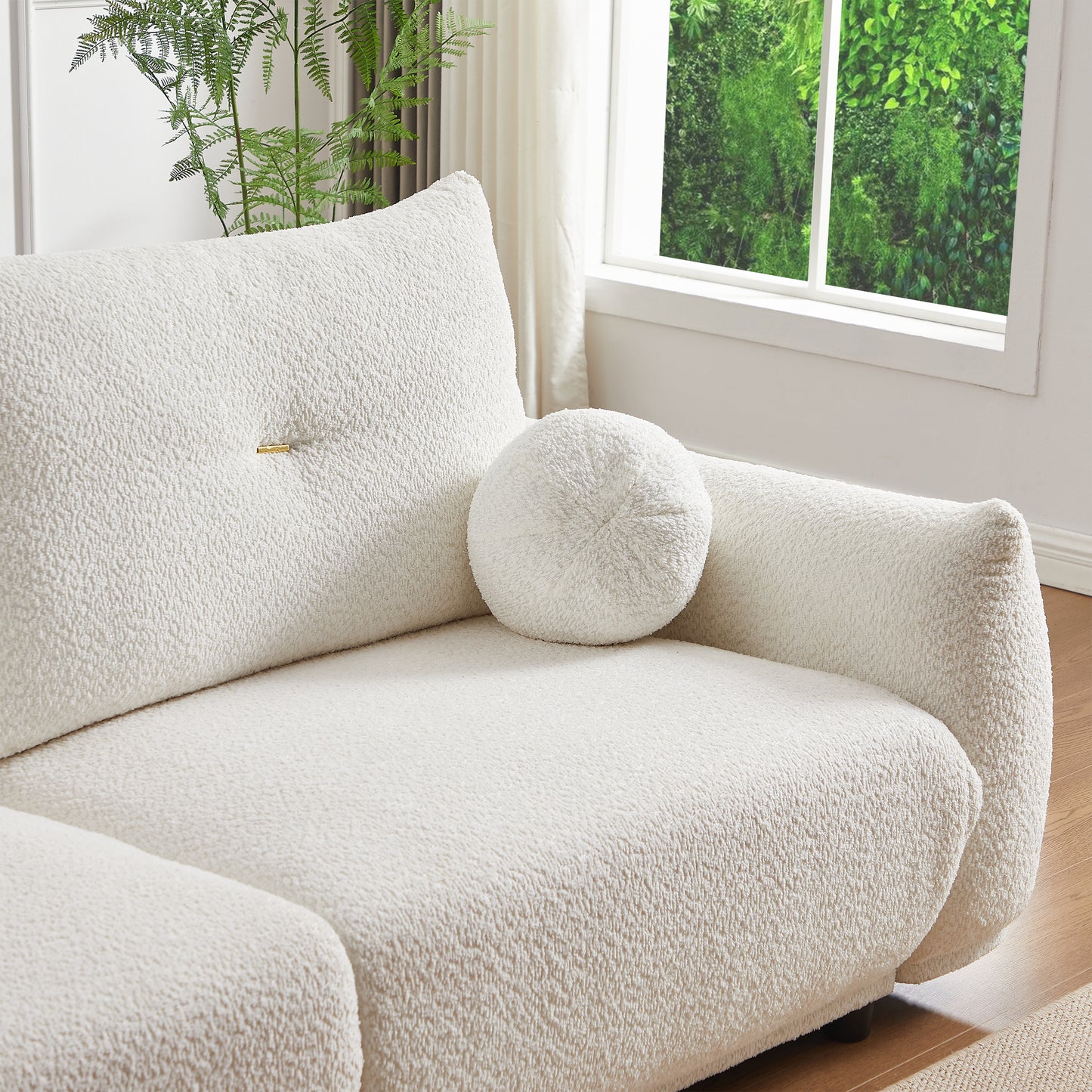 90" Wool 2-Seater Cushion Sofa