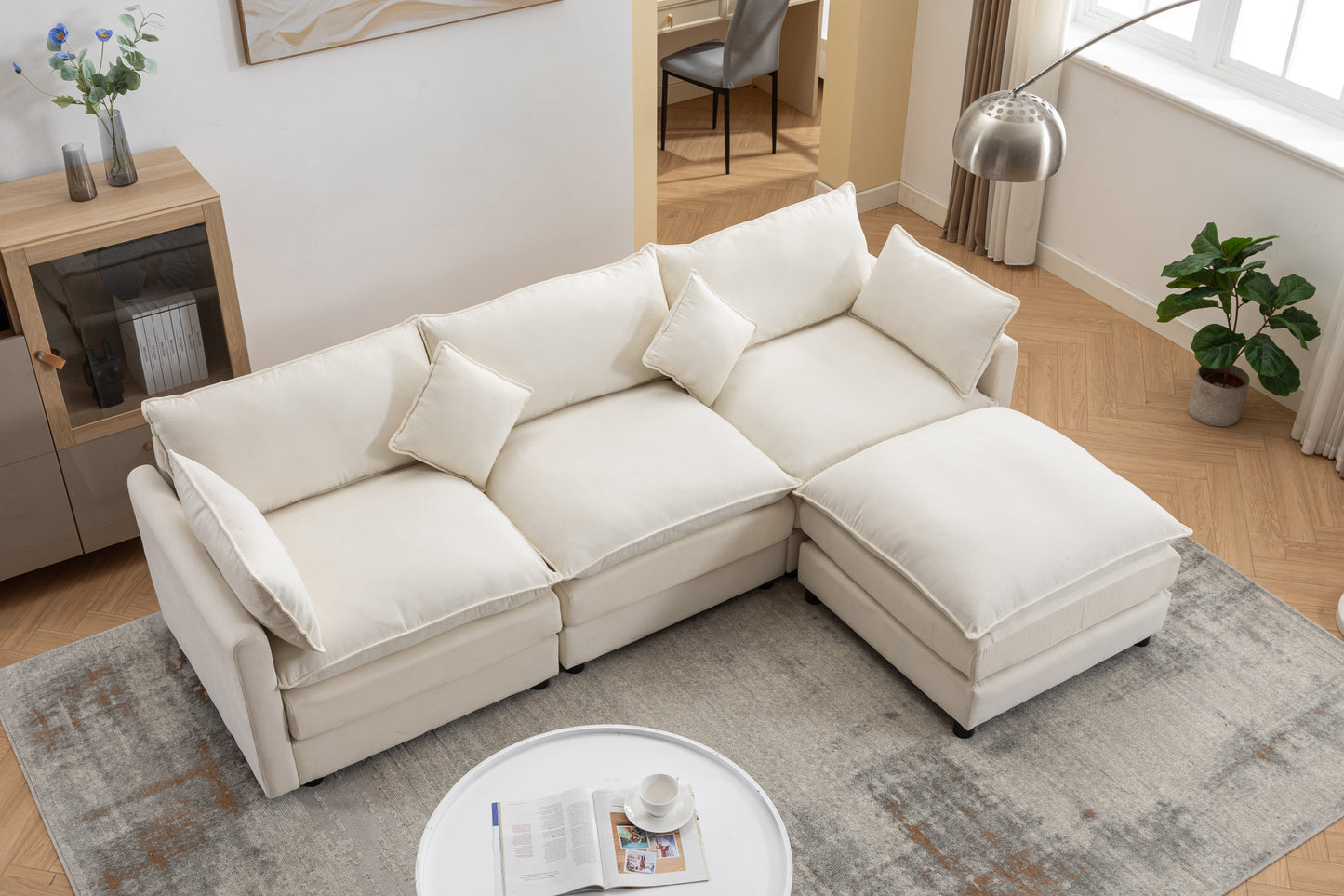 Modern L-Shaped 3-Seater Sofa