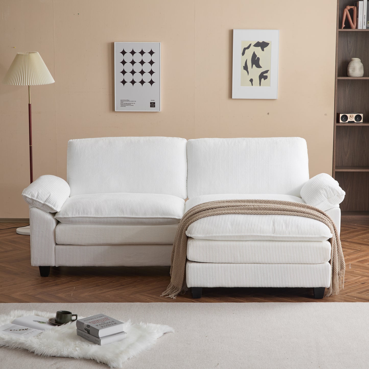 Modular Sectional Sofa with Movable Ottoman