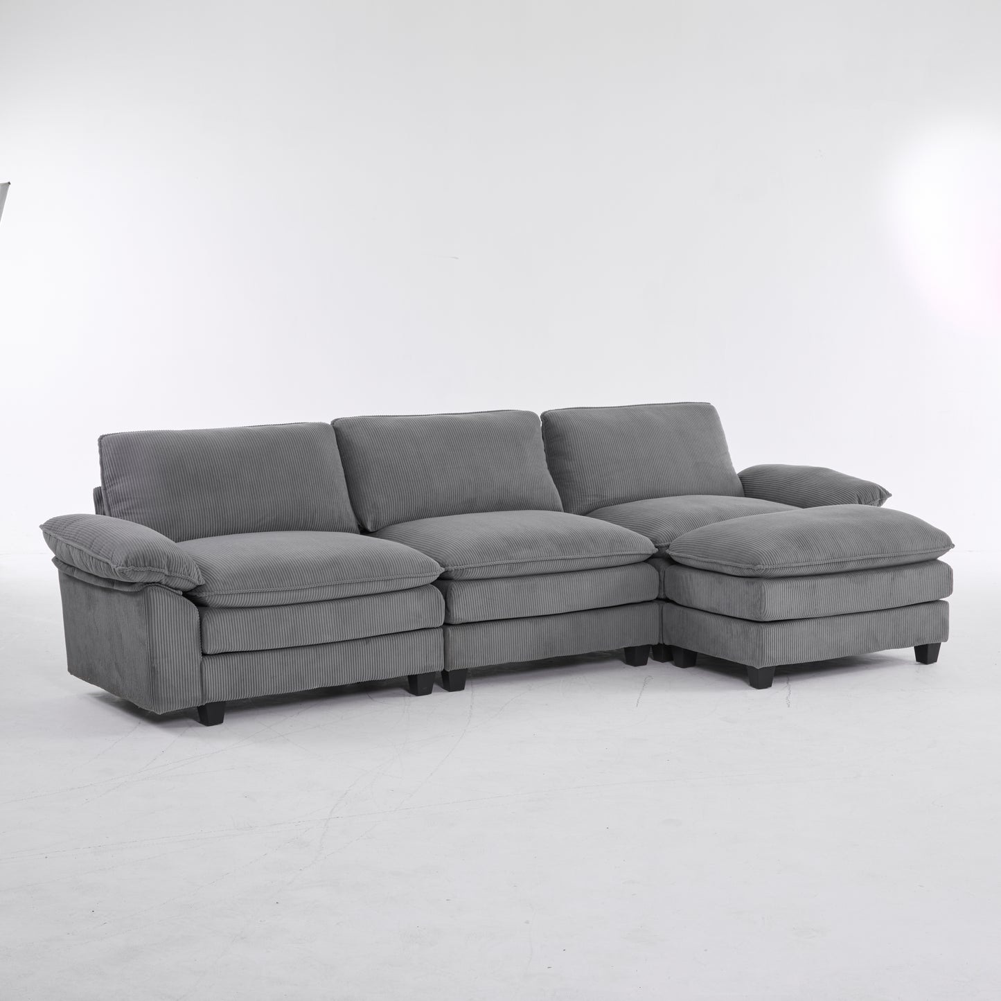 Modular Sectional Sofa with Movable Ottoman
