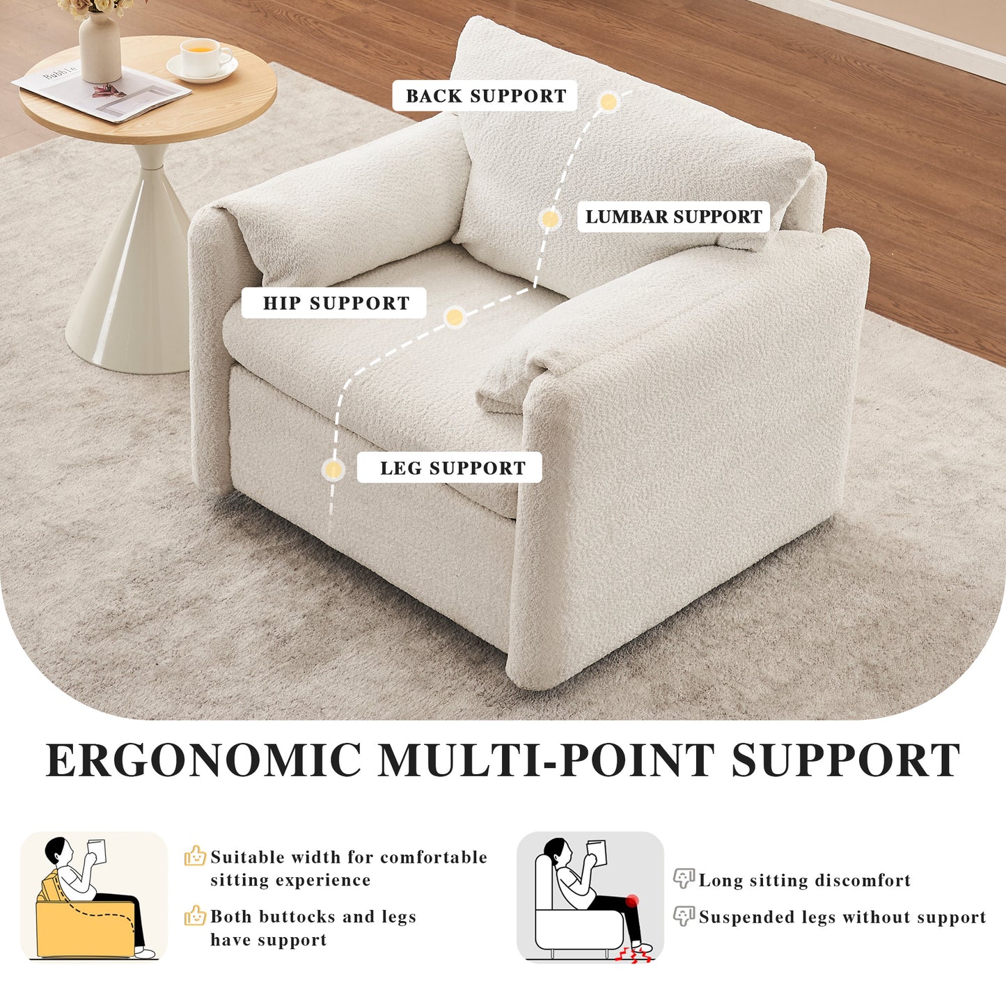 Modern Chenille Swivel Chair