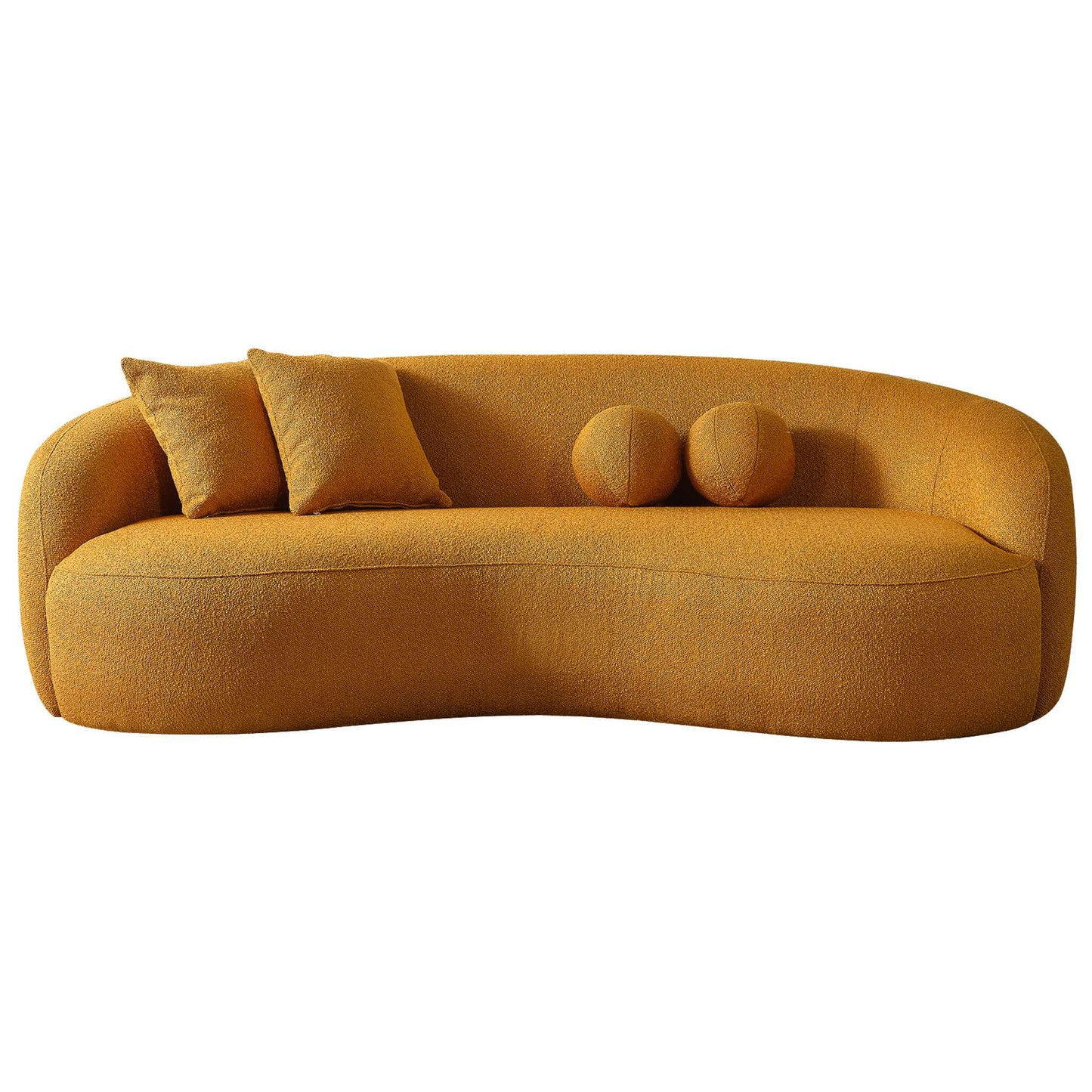 Curved Boucle Sofa