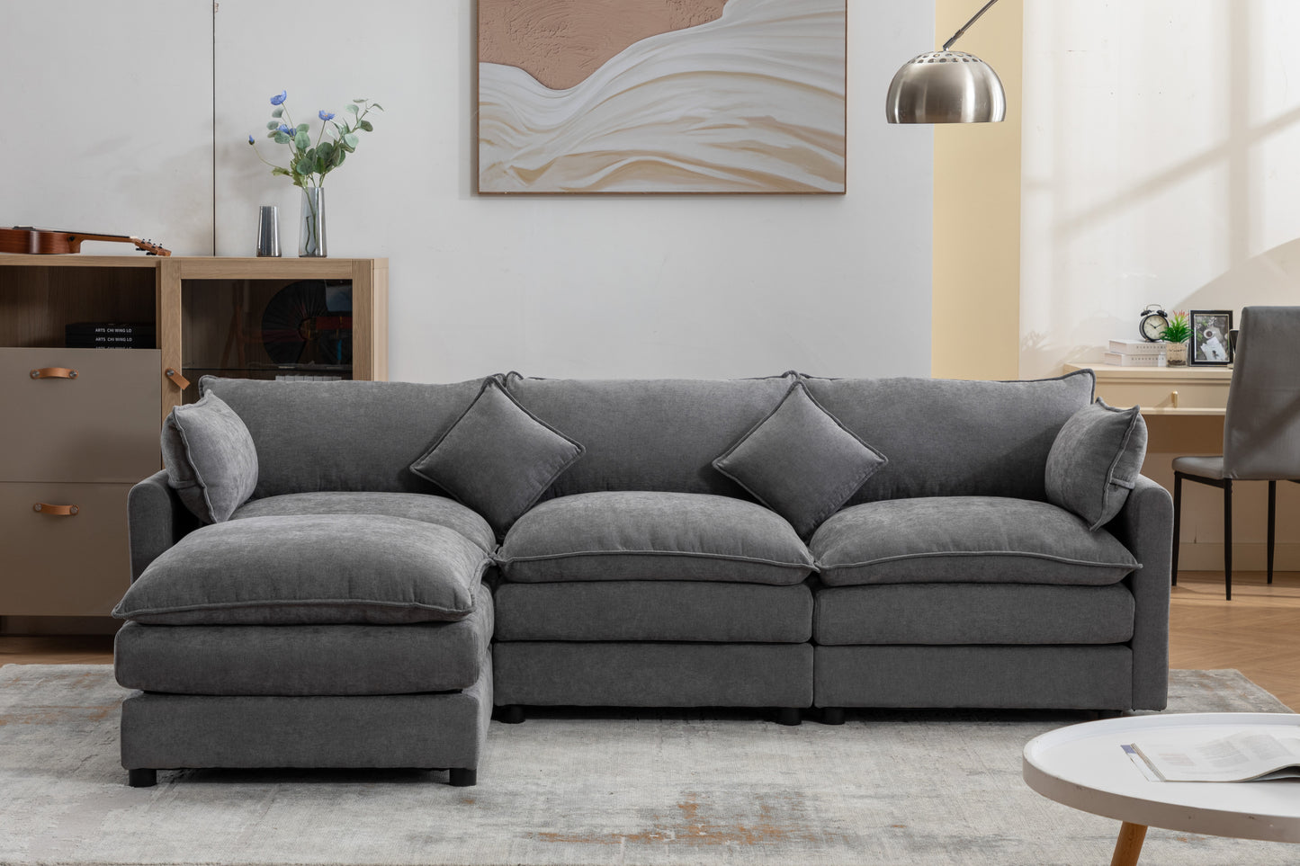 Modern L-Shaped 3-Seater Sofa