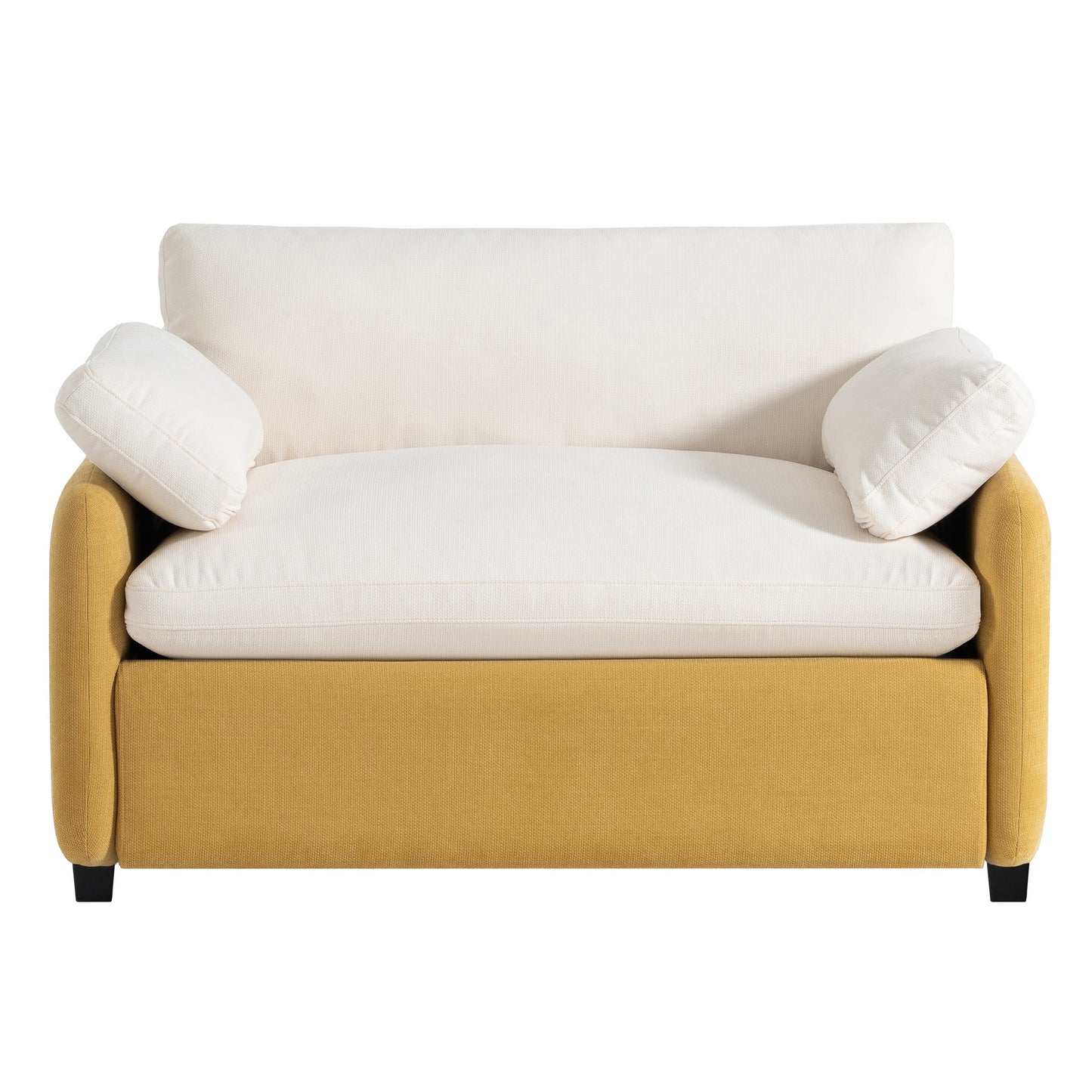 Oversized Chenille Single Sofa Chair, Yellow