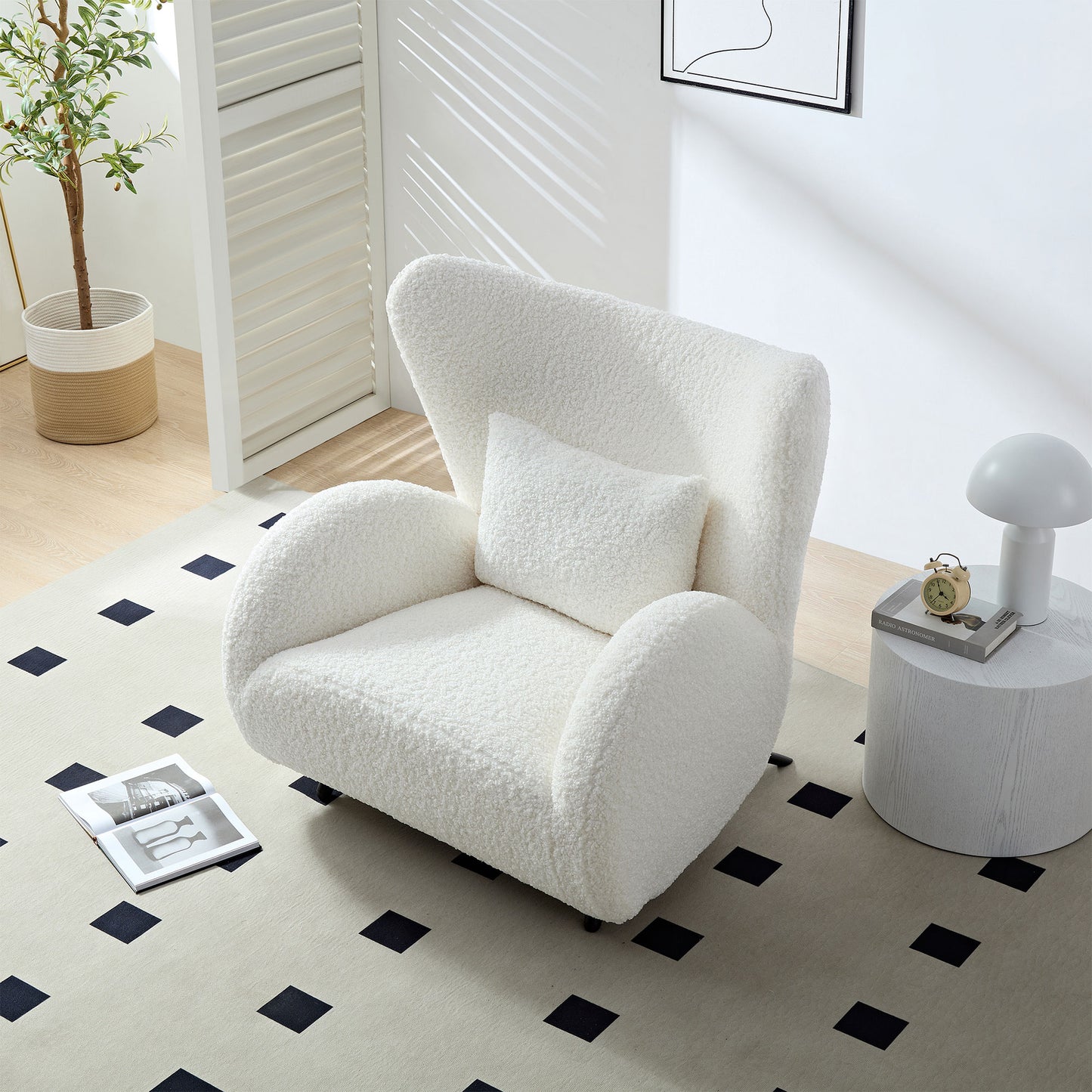Furry Sherpa Elegant Single Sofa
