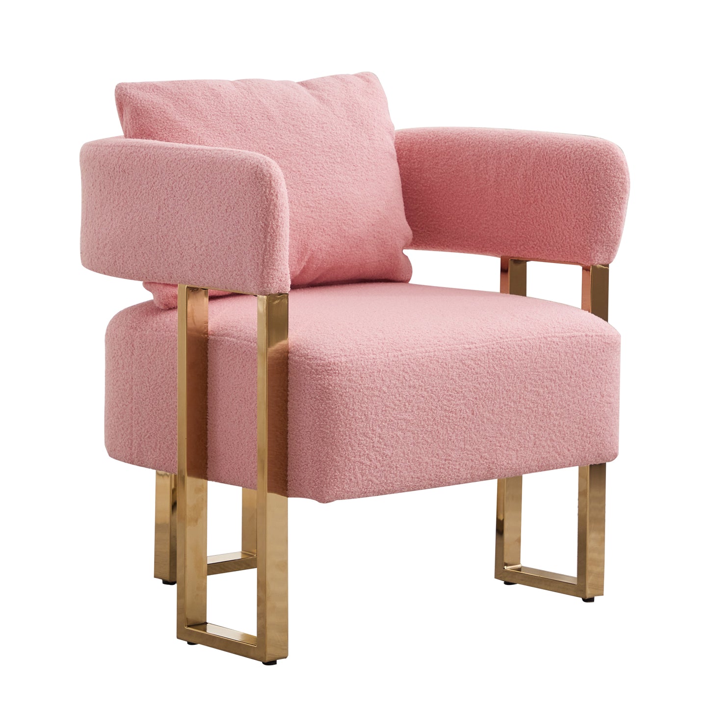 Bouclé Accent Chair, Pink