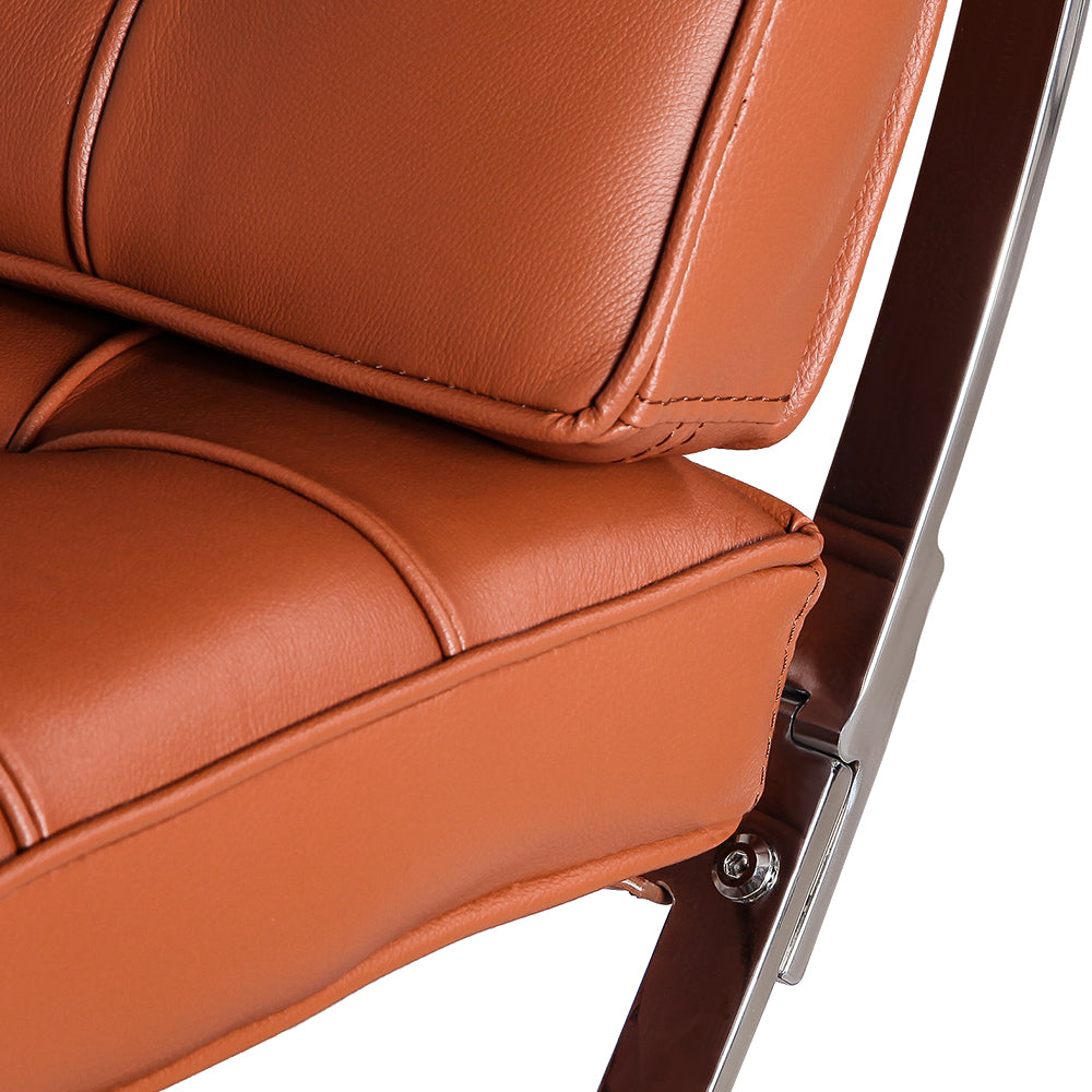 Mid-Century Foldable Lounge Chair, Brown