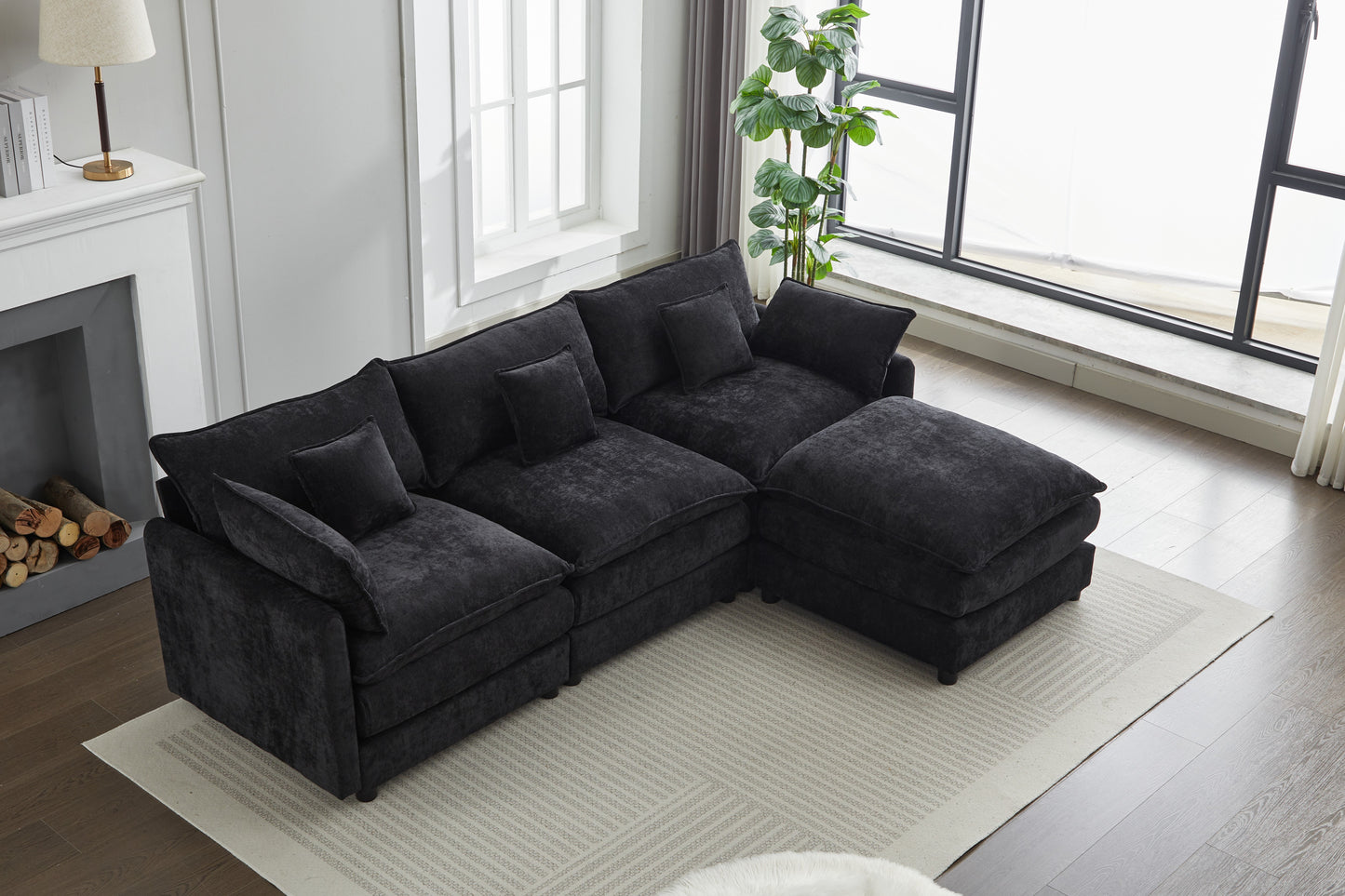 Modern L-Shaped 3-Seater Sofa
