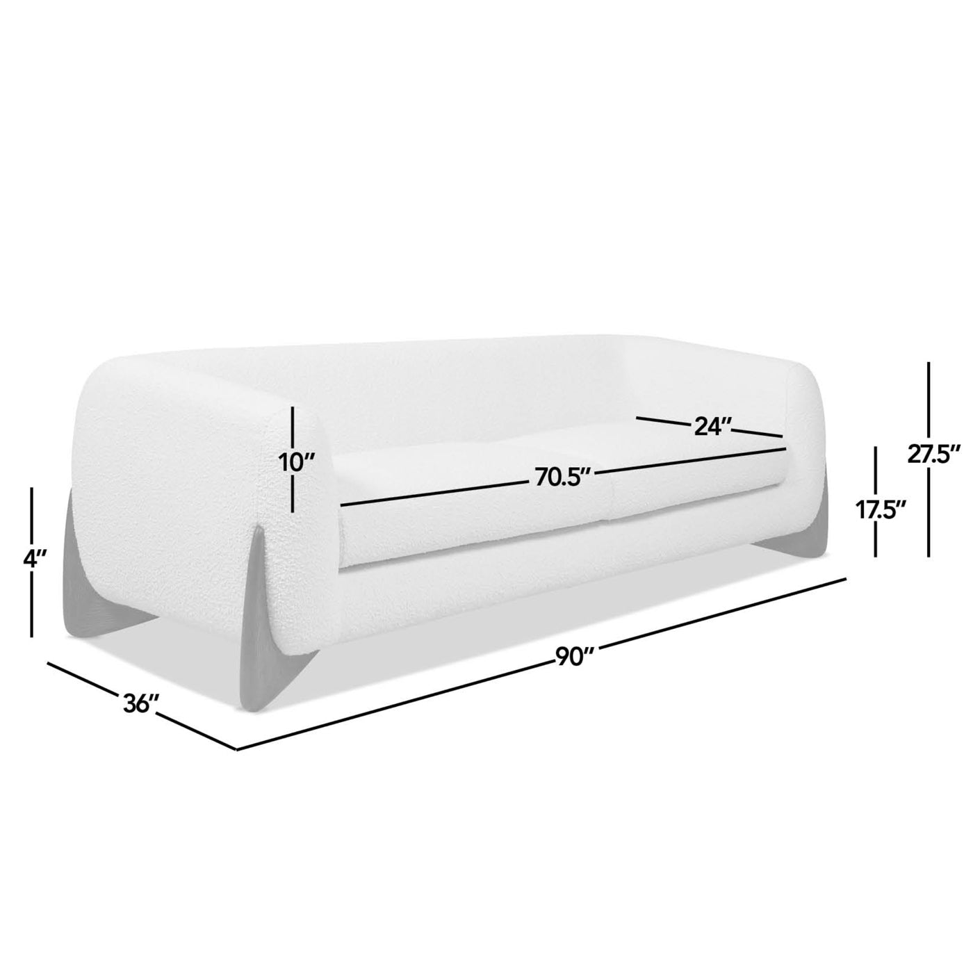 Alpine 90.5" Sherpa Boucle Sofa