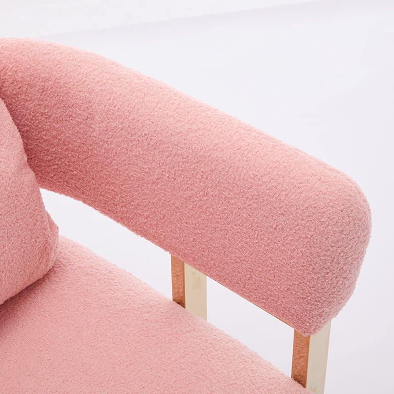 Bouclé Accent Chair, Pink