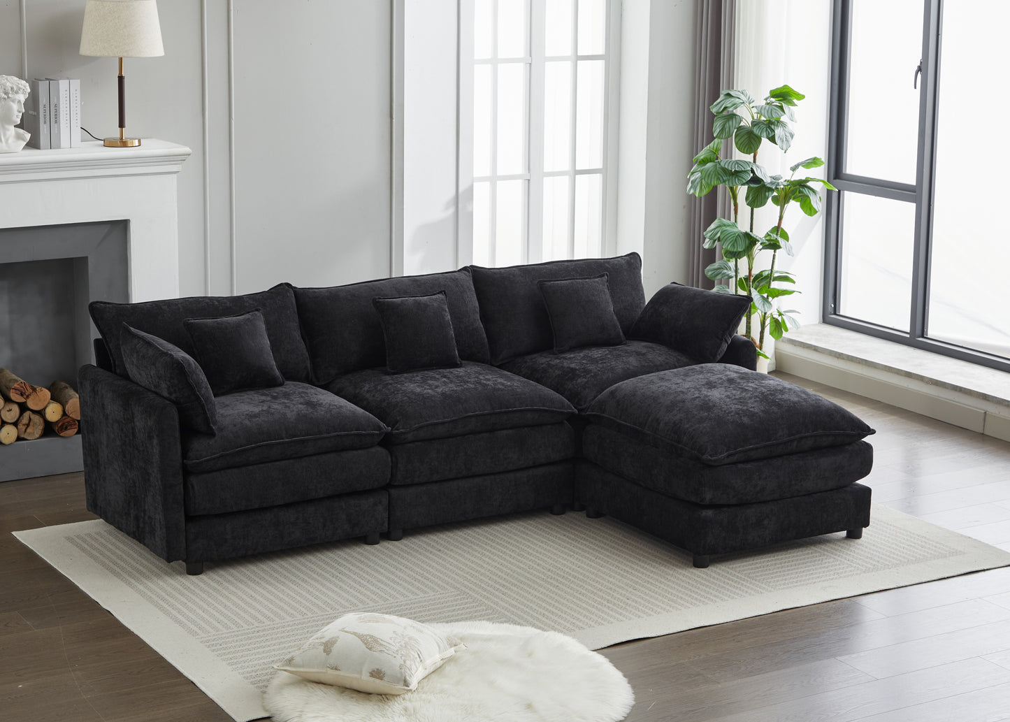 Modern L-Shaped 3-Seater Sofa