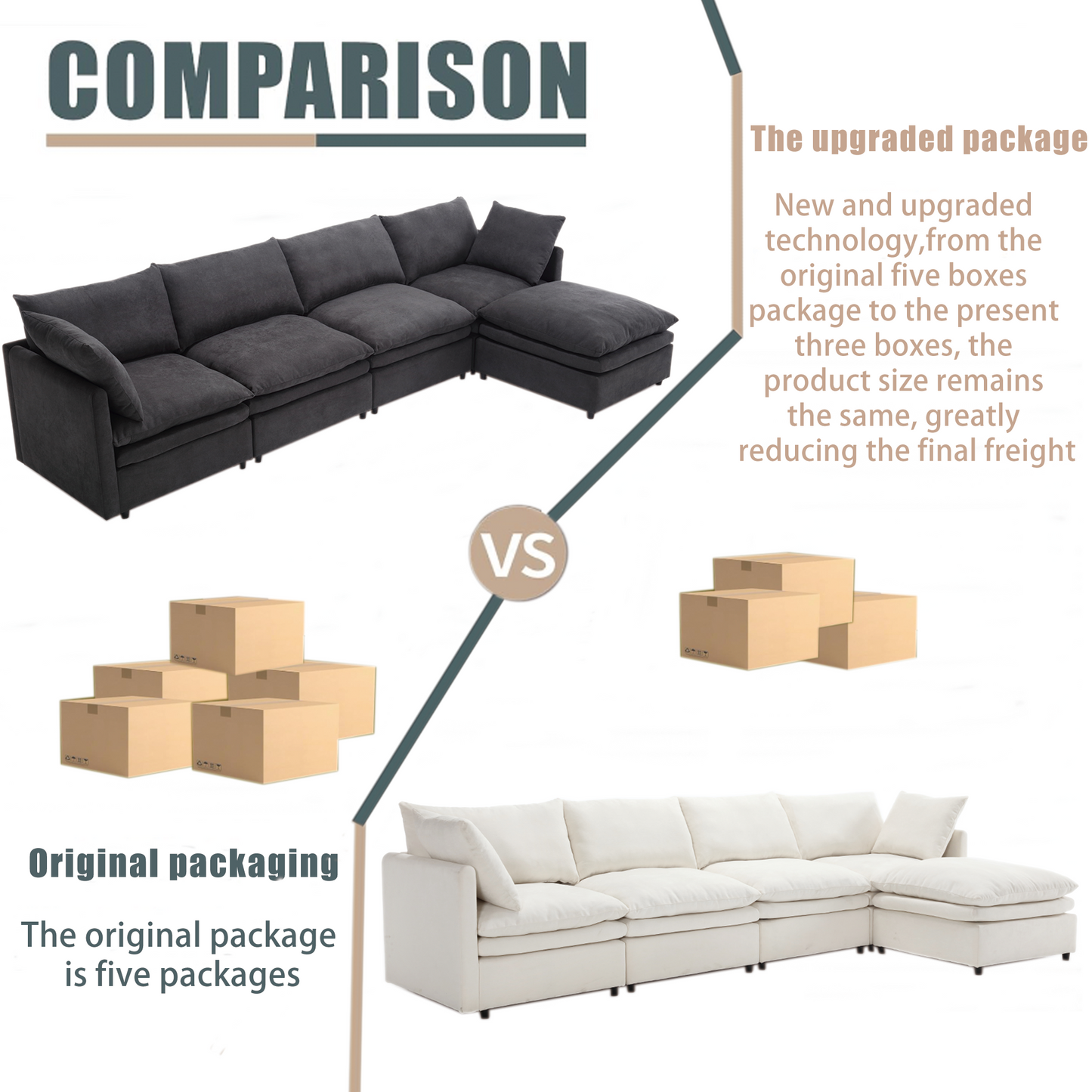 Versatile U-Shaped Modular Sofa