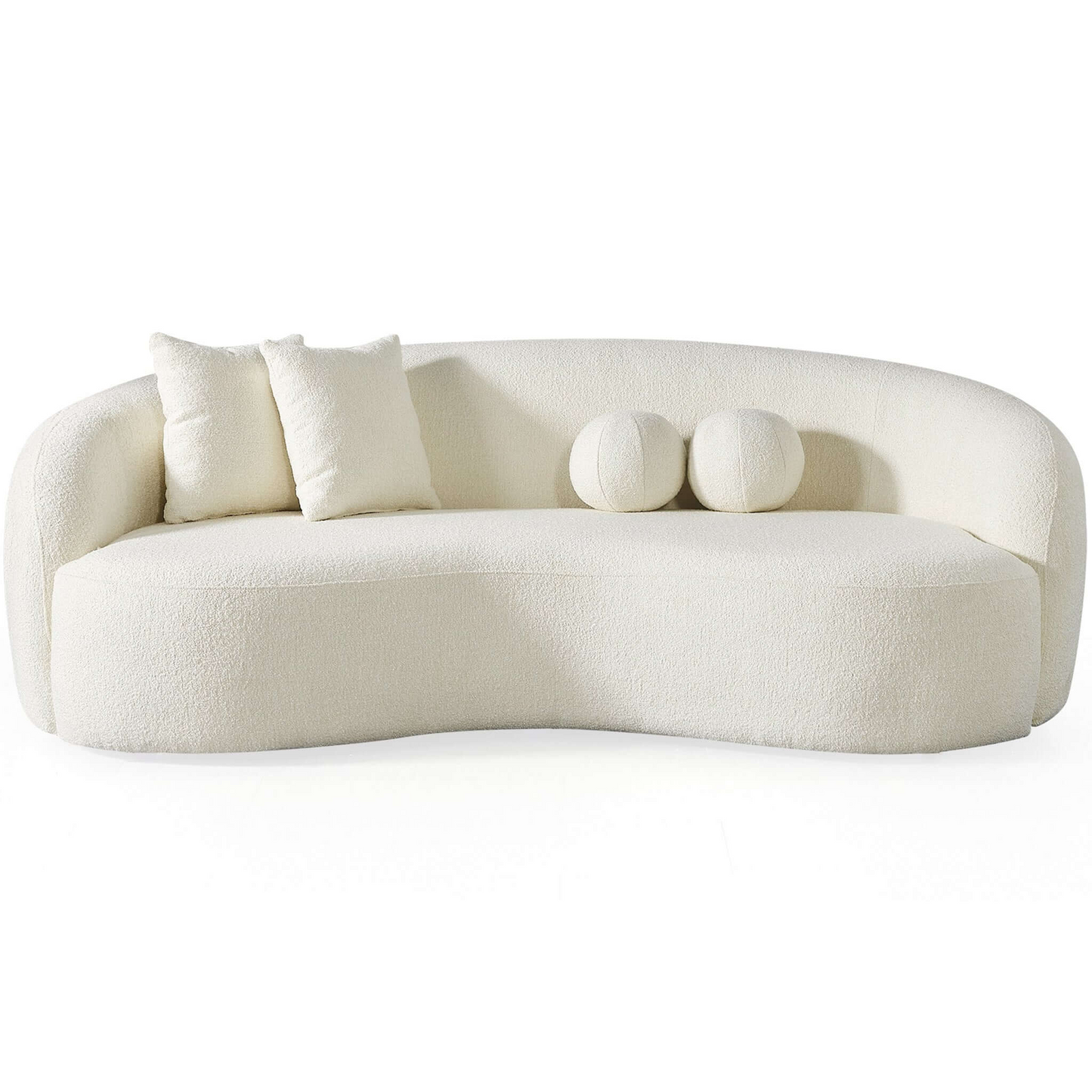 Curved Boucle Sofa
