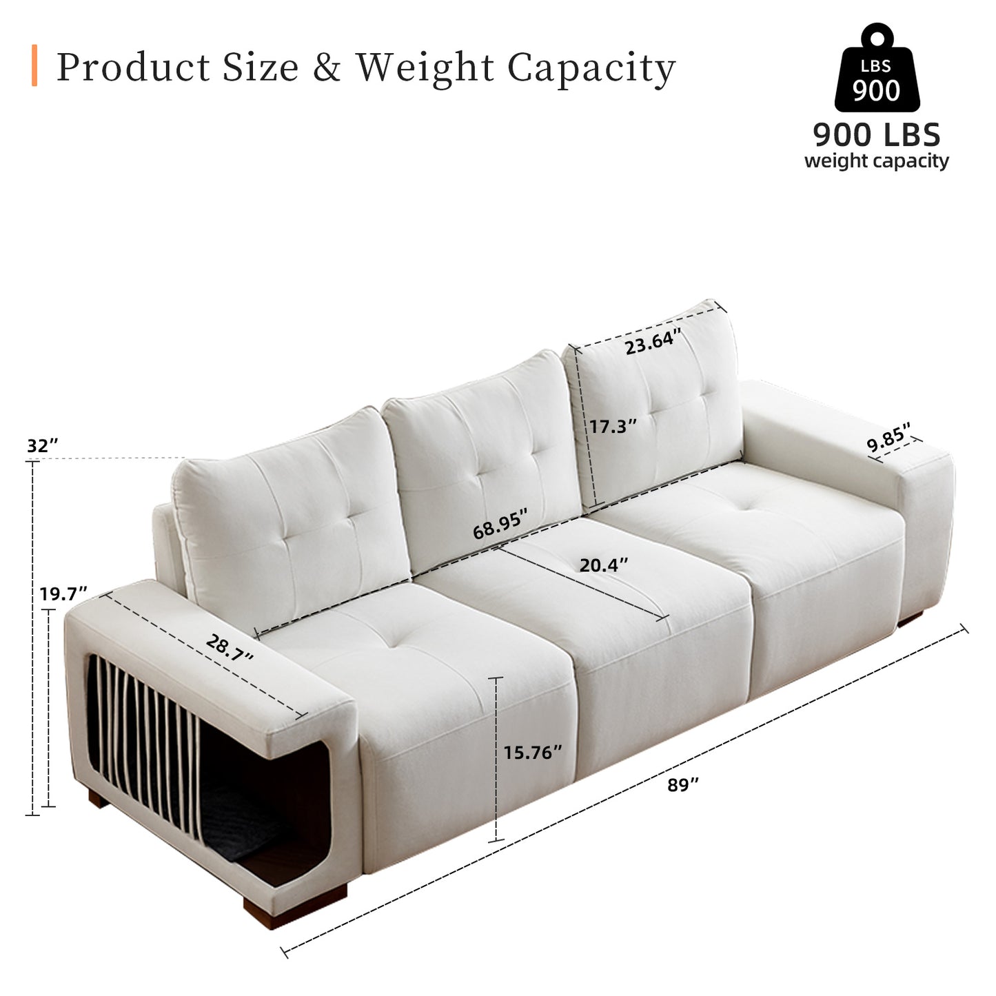 89" Cat nest sofa