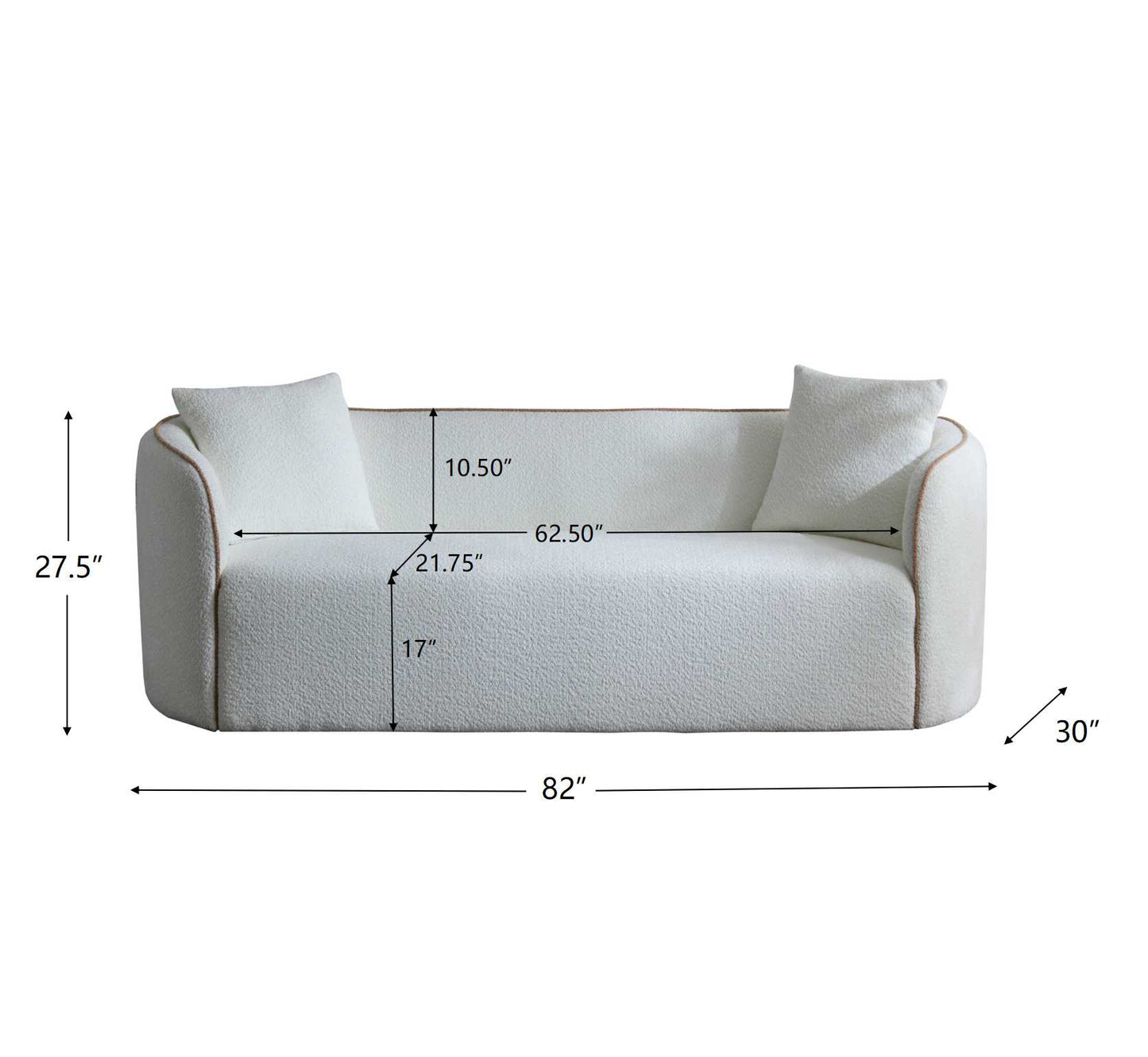 Modern Boucle Curved Sofa