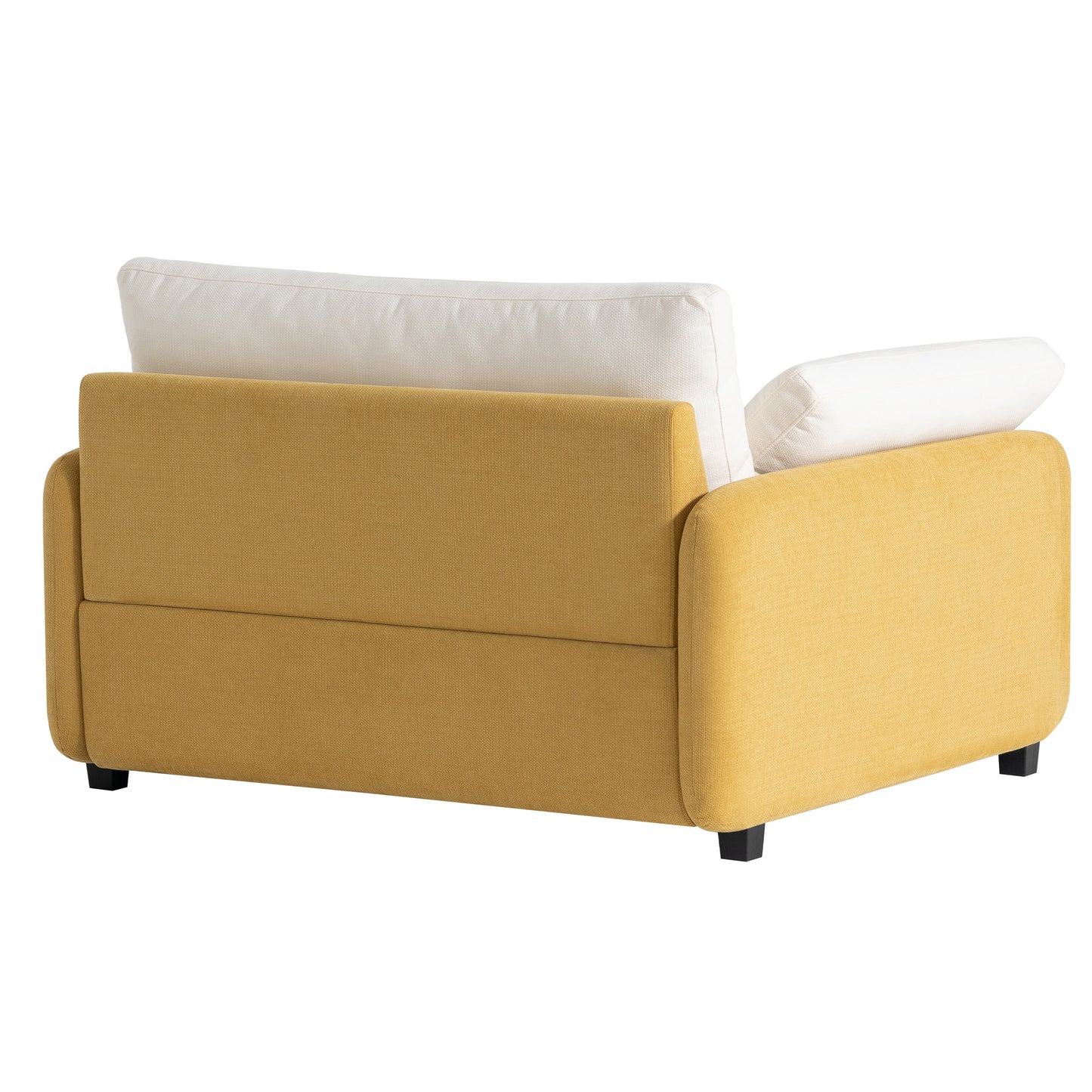 Oversized Chenille Single Sofa Chair, Yellow