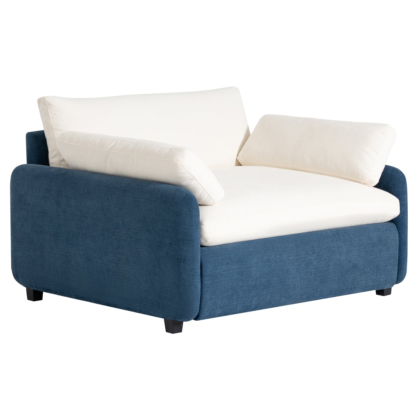 Oversized Chenille Single Sofa Chair, Blue