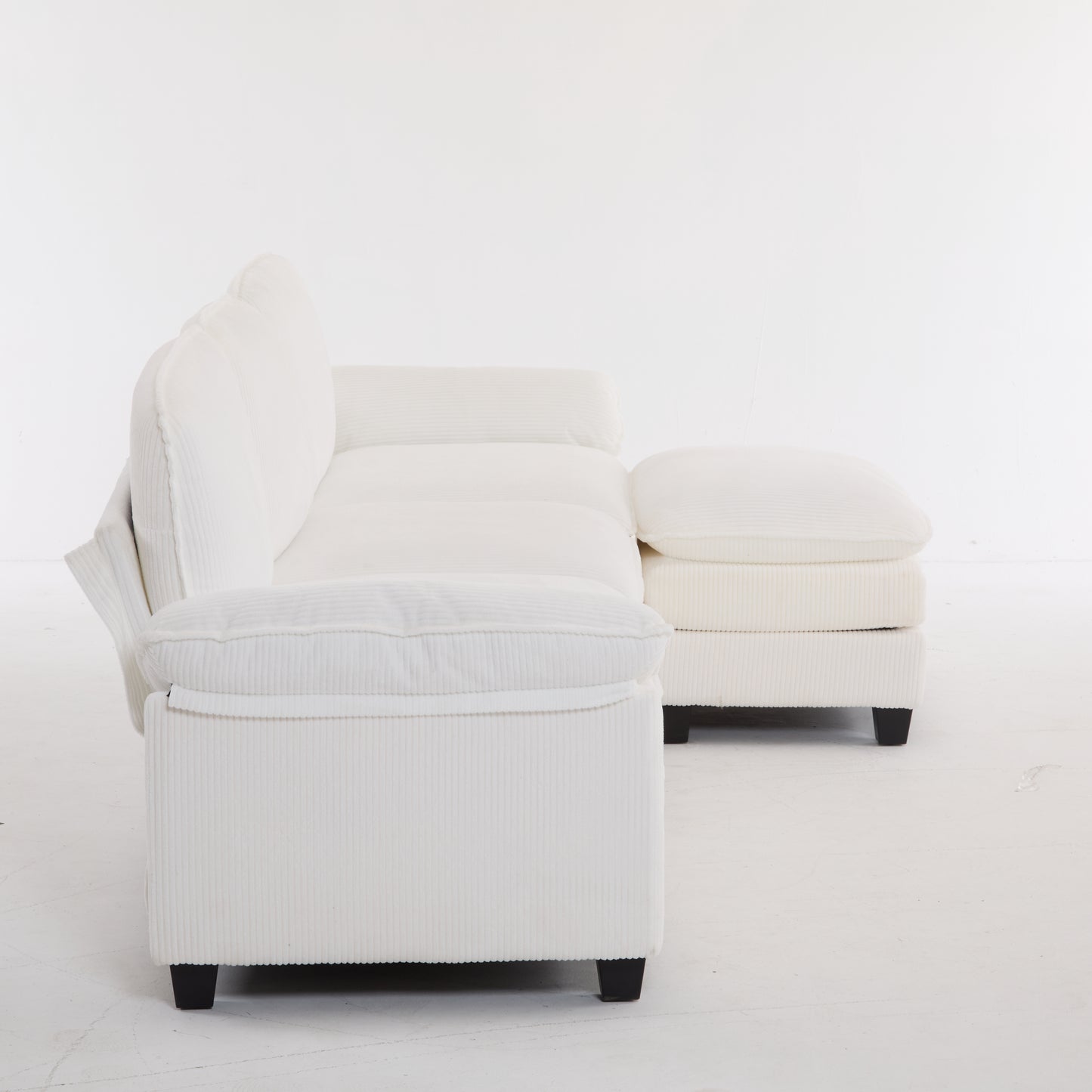 Modular Sectional Sofa with Movable Ottoman