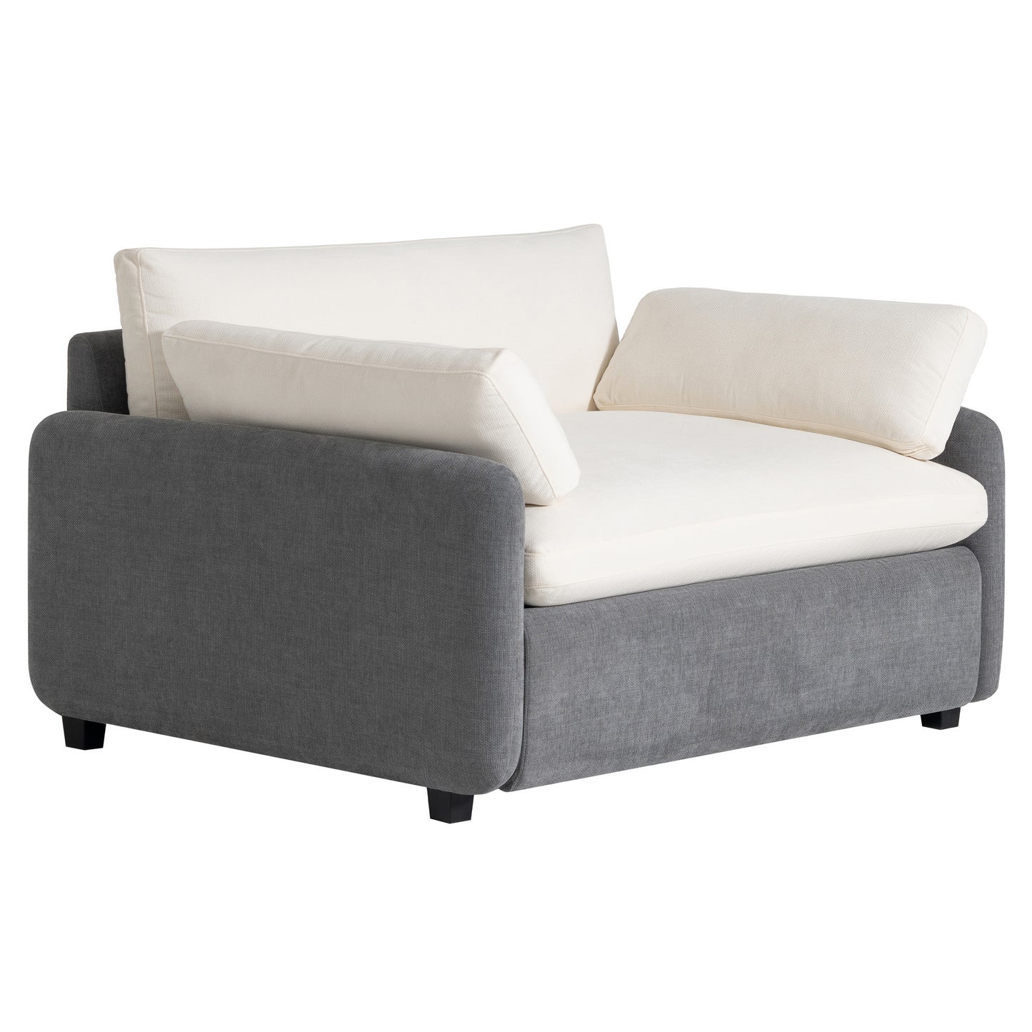 Oversized Chenille Single Sofa Chair, Grey