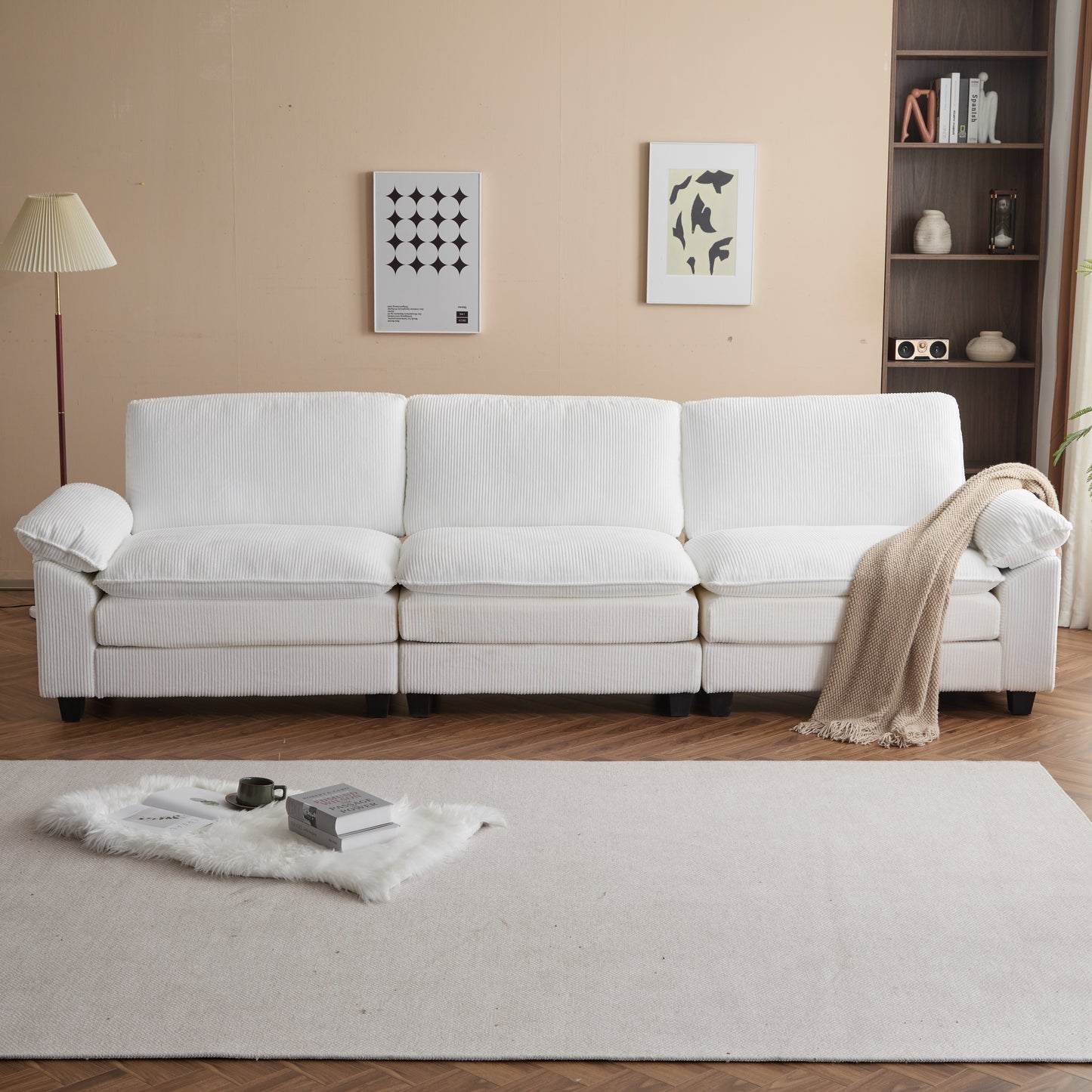 Modular Sectional Sofa with Movable Ottoman