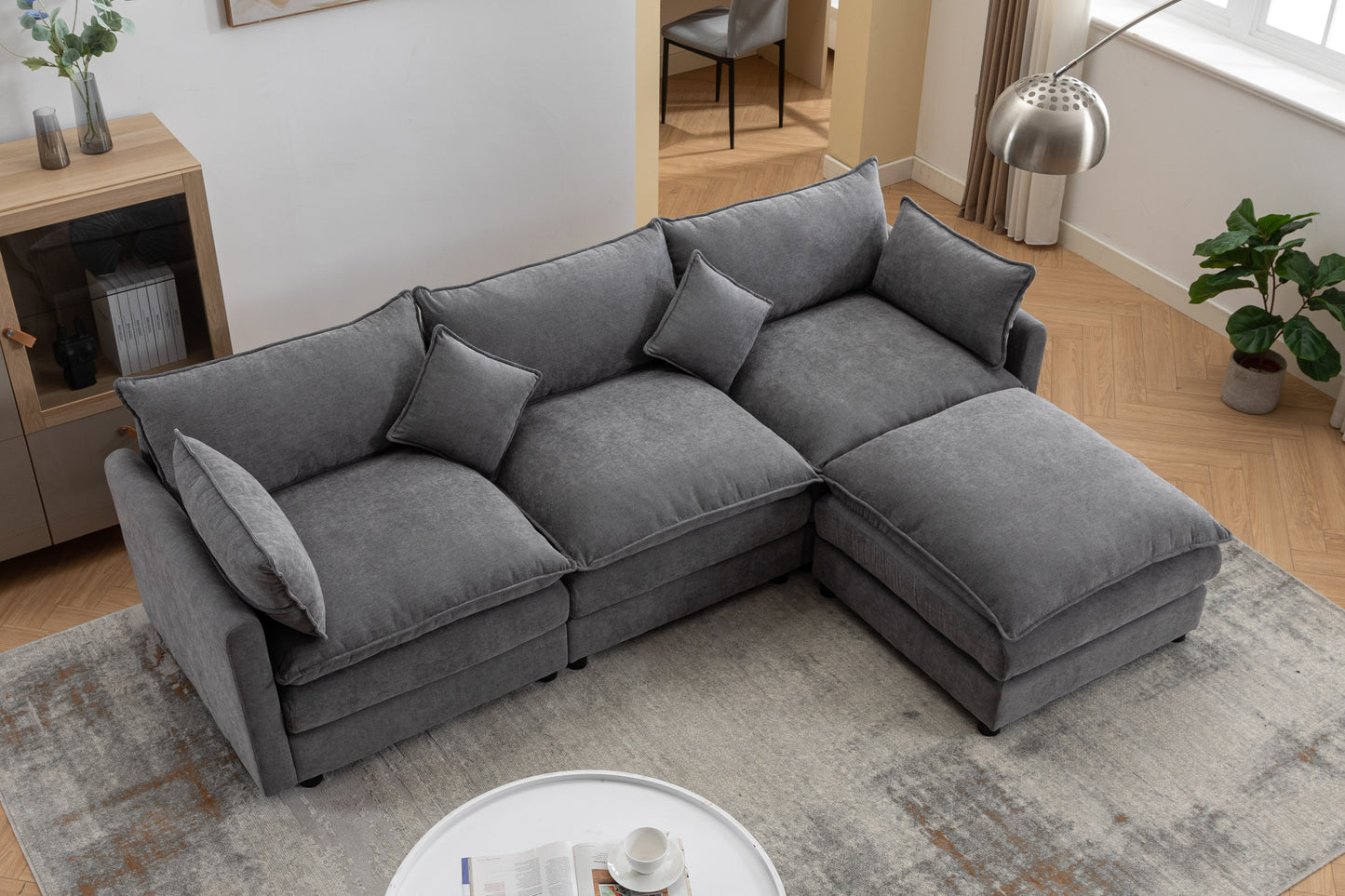 Modern L-Shaped 3-Seater Sofa