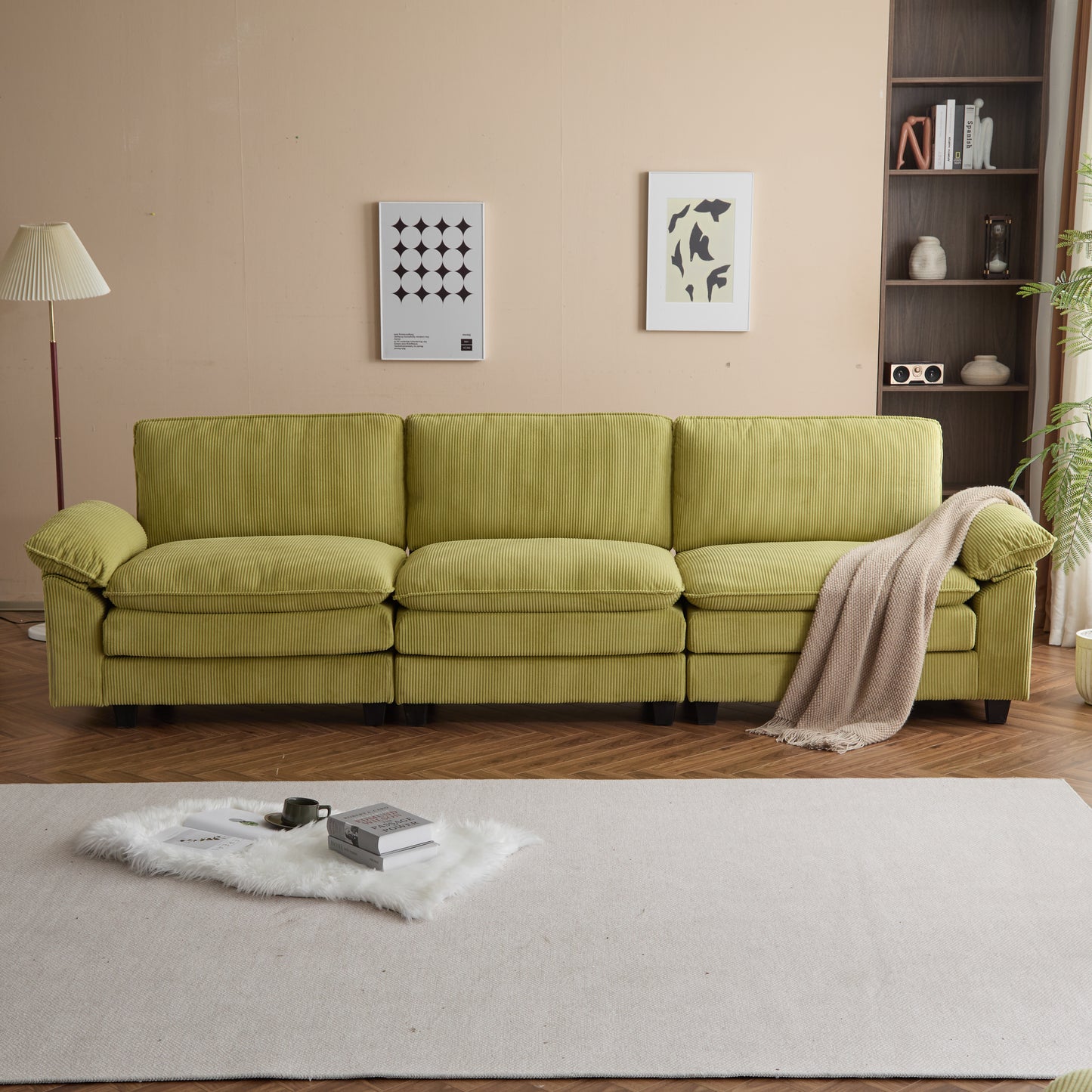 Modular Sectional Sofa with Movable Ottoman