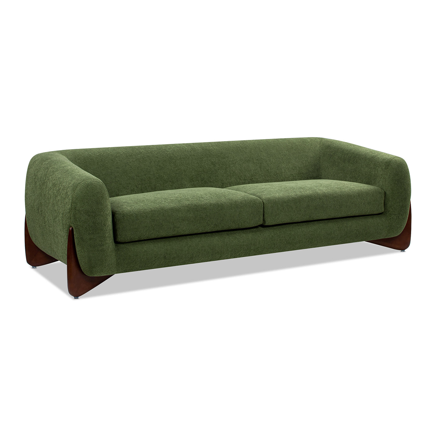 Alpine 90.5" Moss Green Fleeced Teddy Sofa