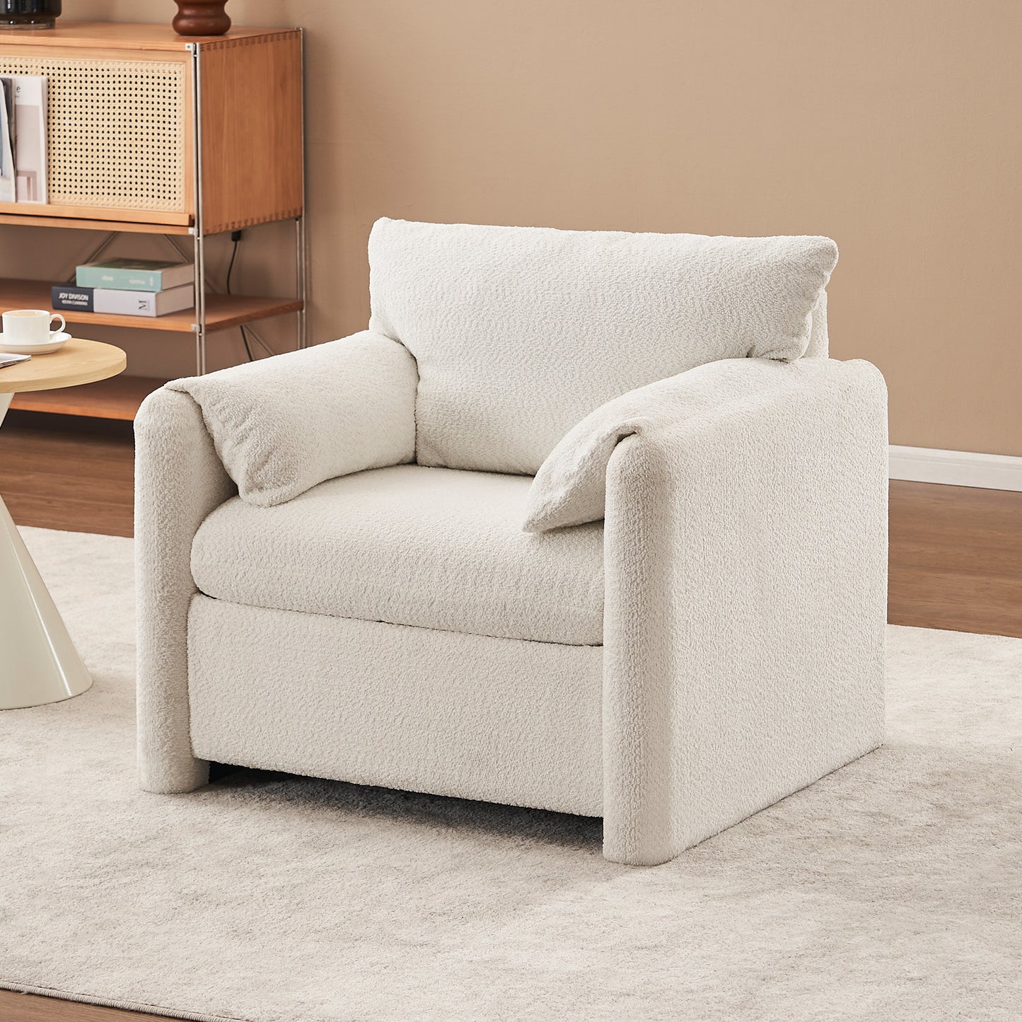 Single Sofa Chair with Soft Chenille Cushion