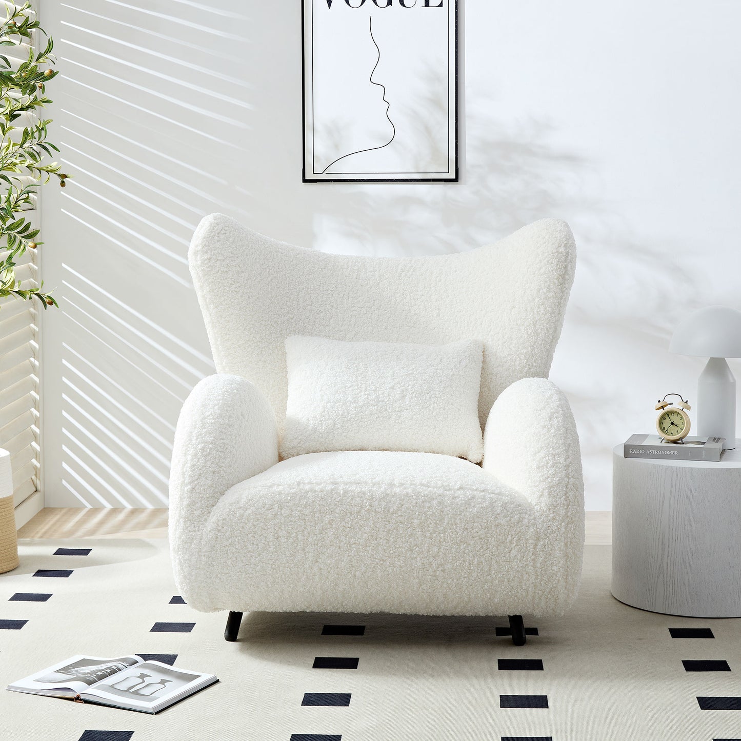 Furry Sherpa Elegant Single Sofa