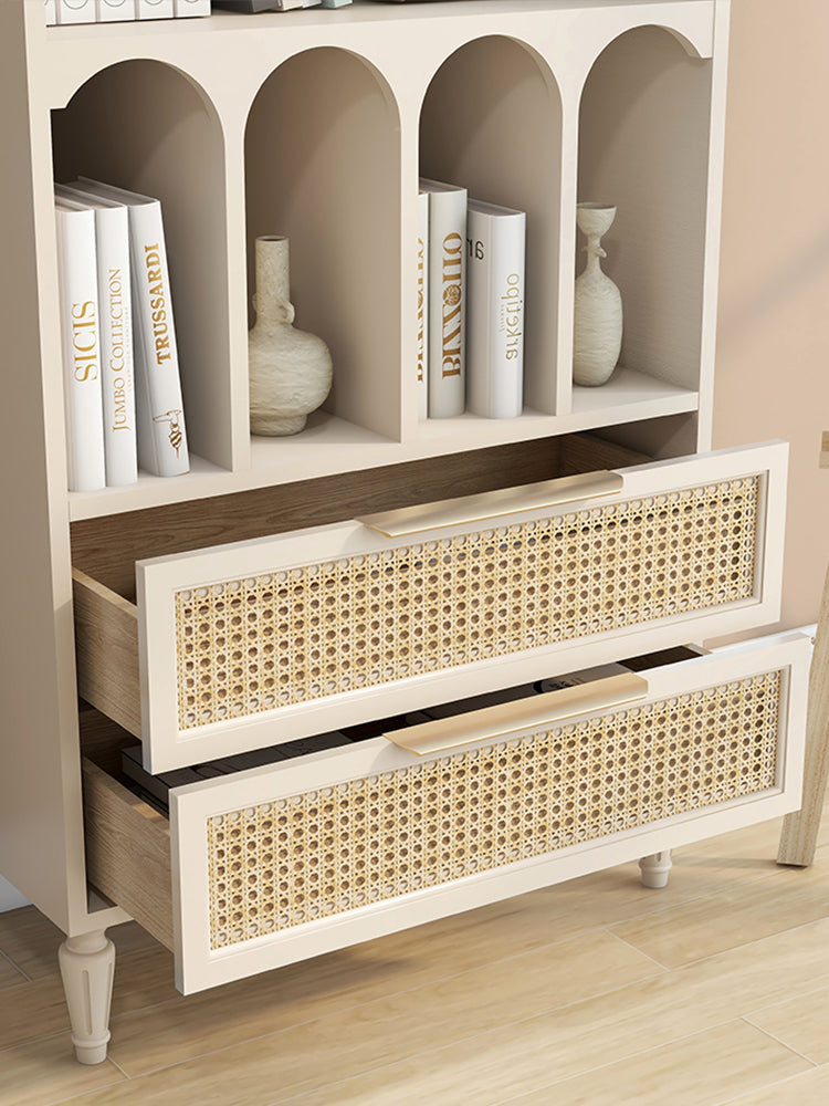 Rattan Woven Arch Sideboard Cabinet Bookcase