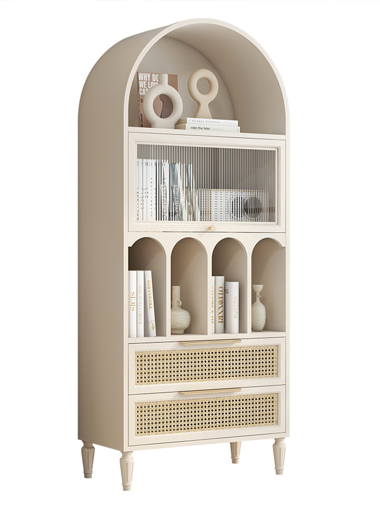 Rattan Woven Arch Sideboard Cabinet Bookcase