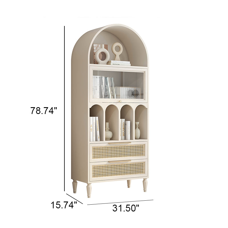 Rattan Woven Arch Sideboard Cabinet Bookcase