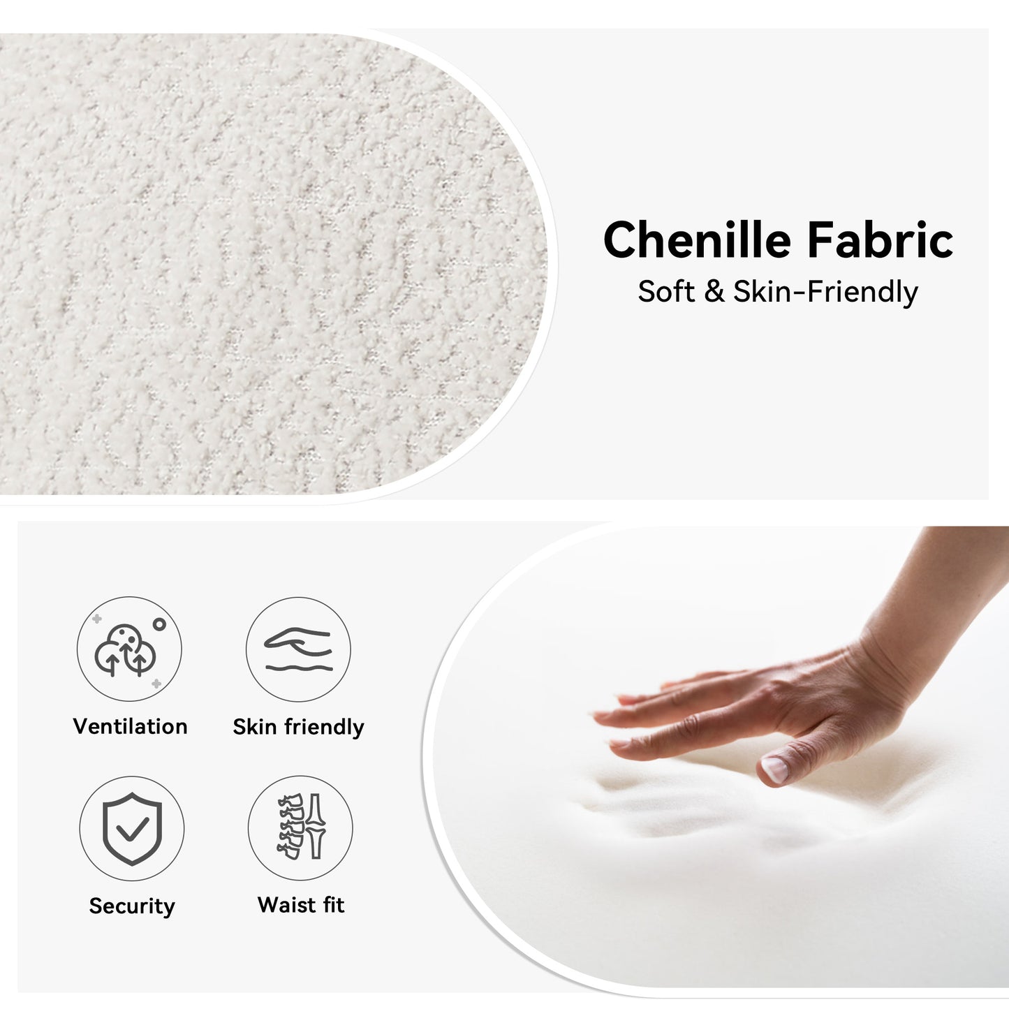 2-Seater Couch with Soft Chenille Fabric