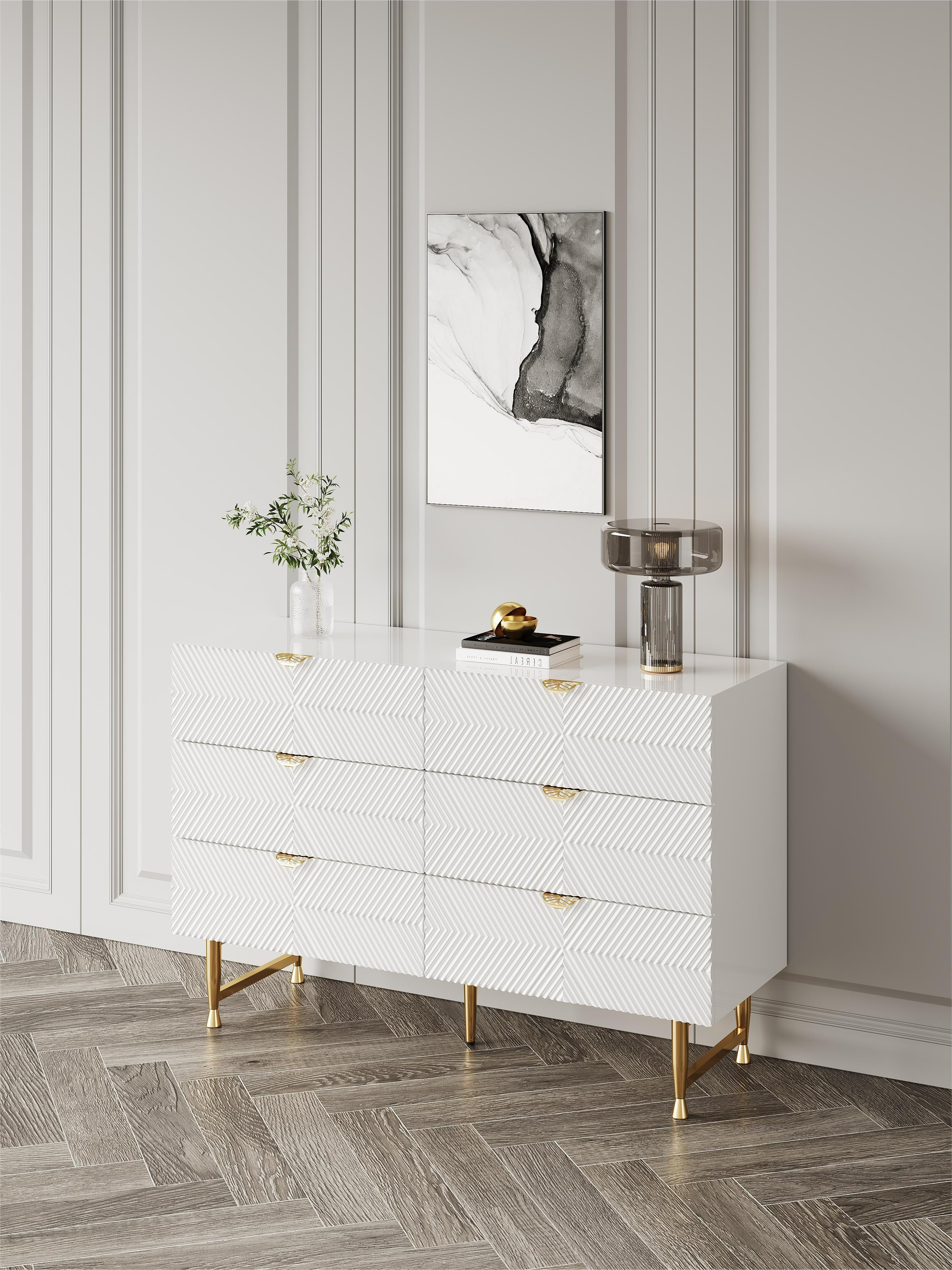 White double deals dresser solid wood