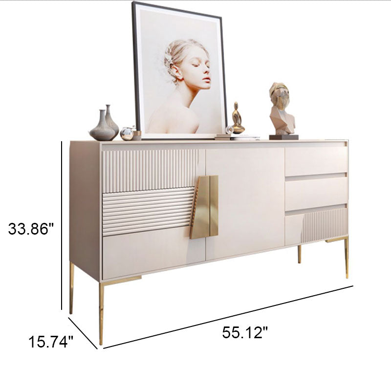 Modern White Sideboards with 2 Doors & 3 Drawers